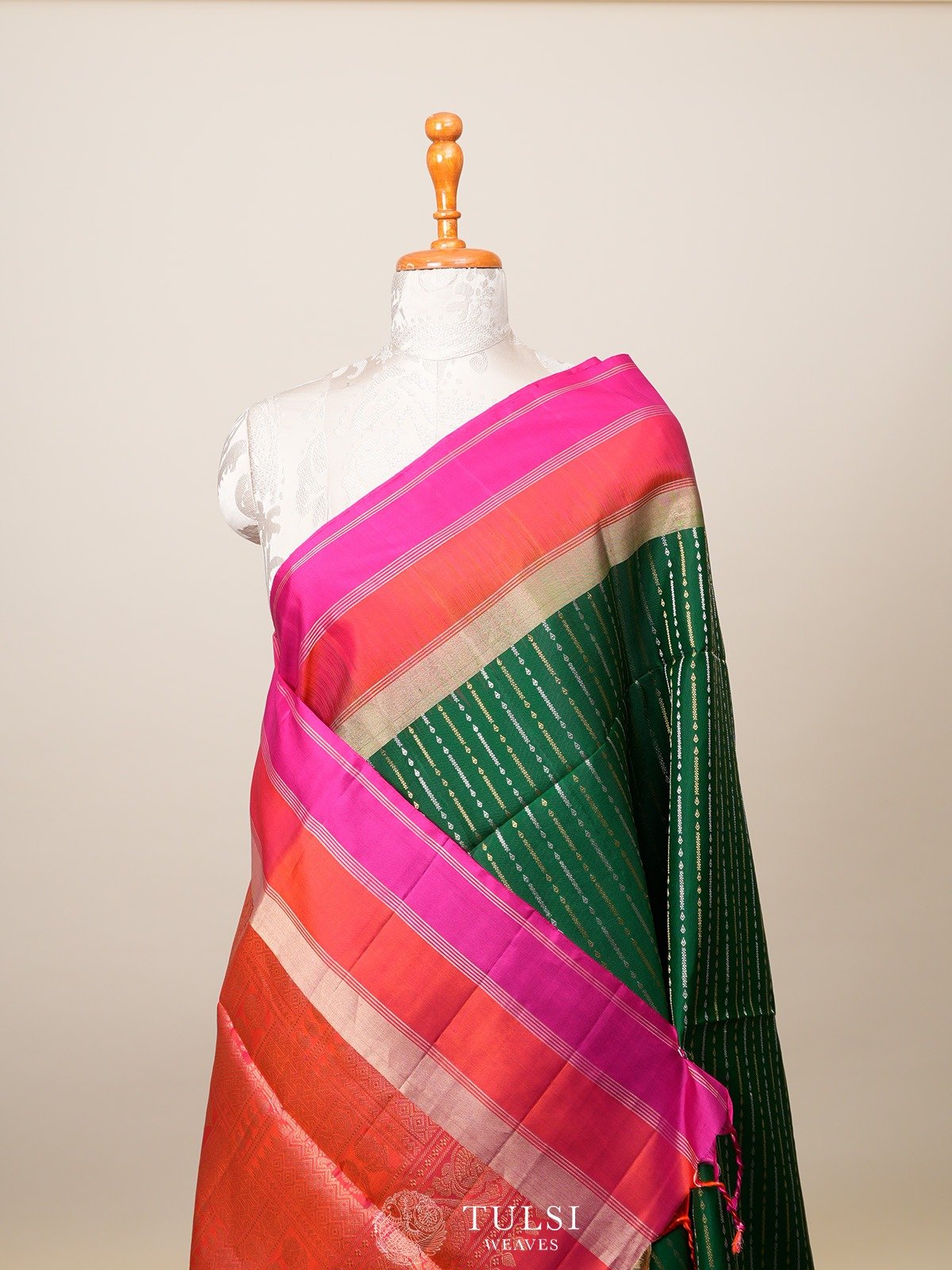 Bottle Green Soft Silk Saree