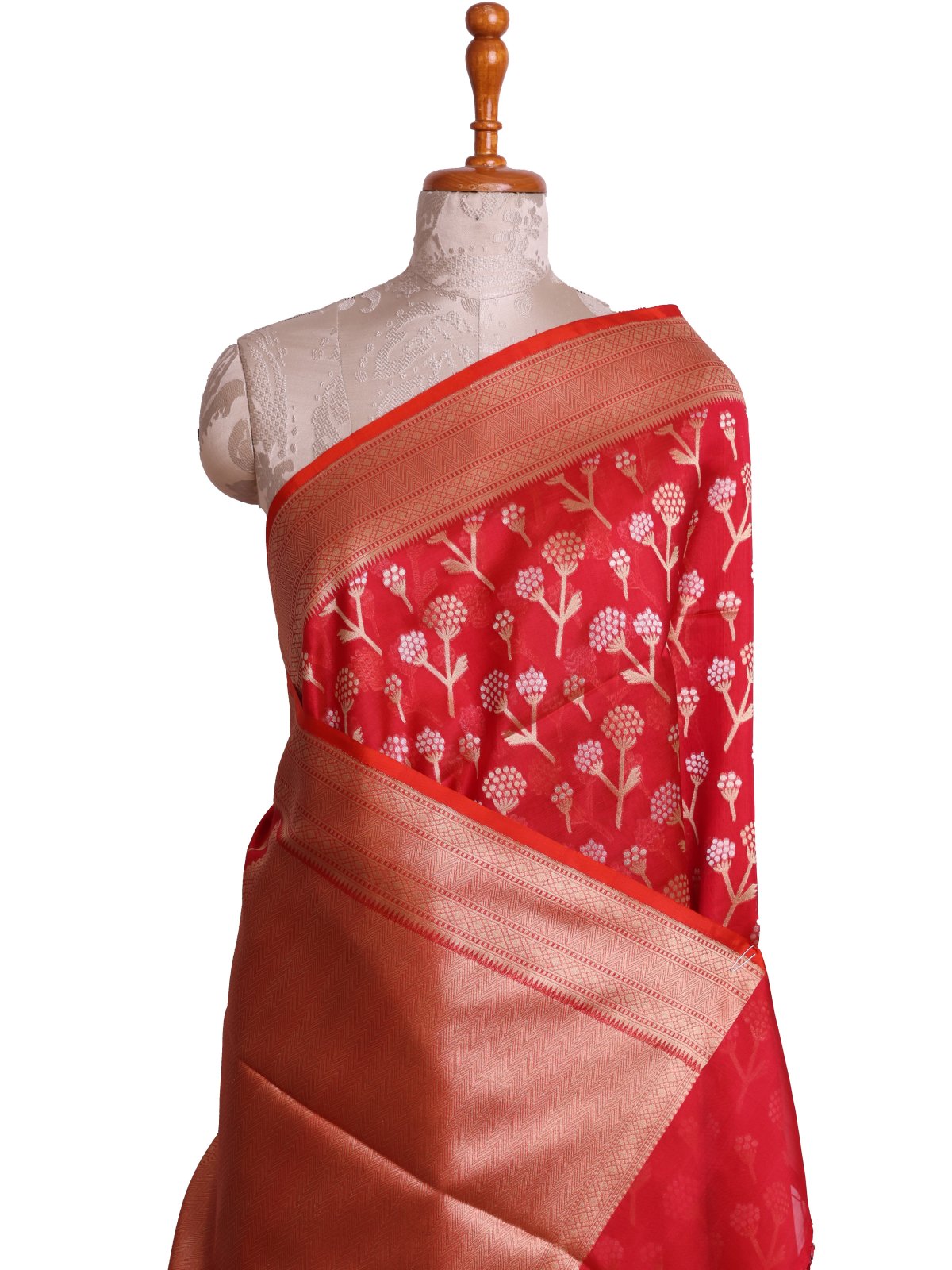 Red Kora Silk Saree