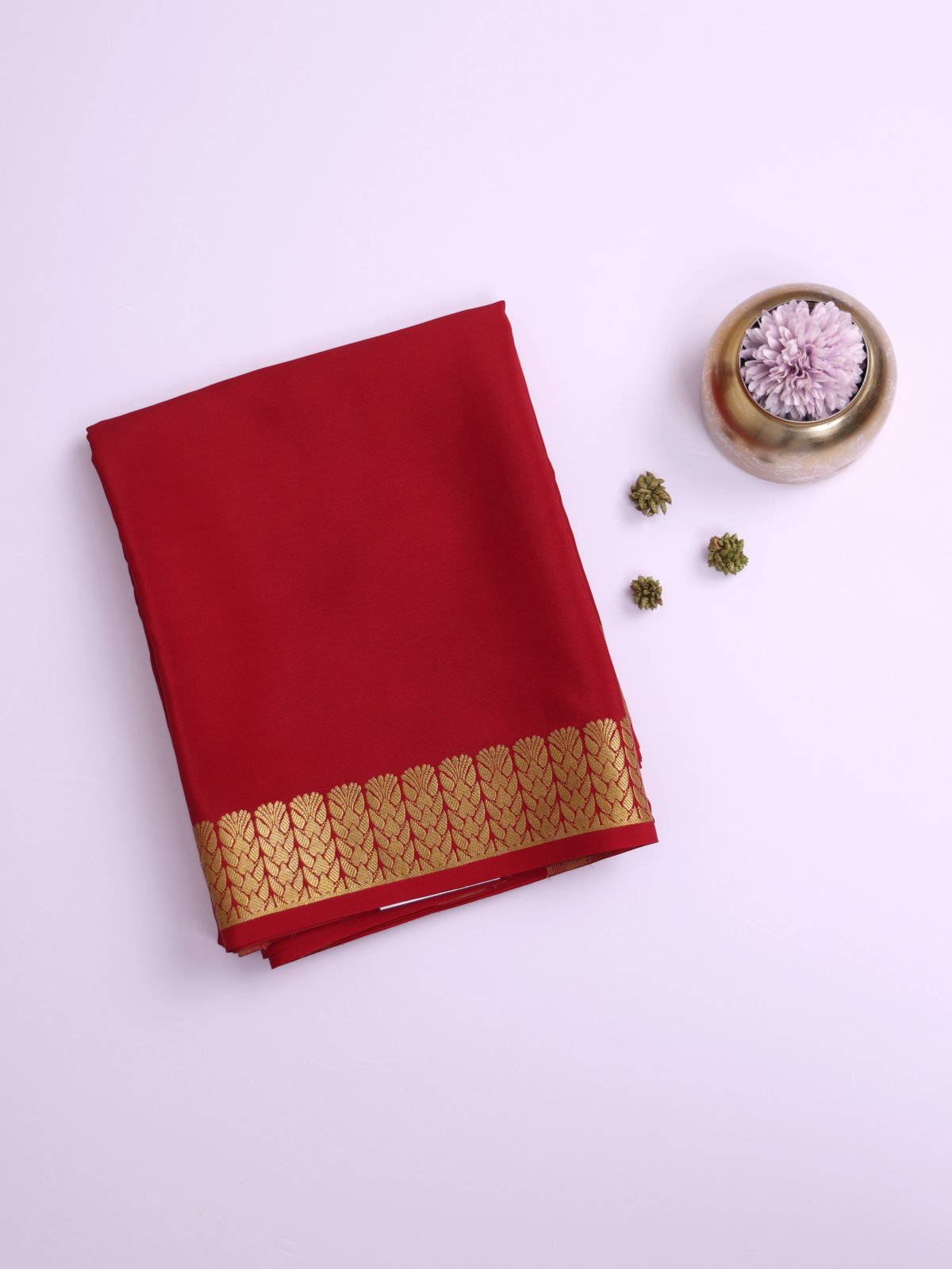 Red Mysore Silk Saree