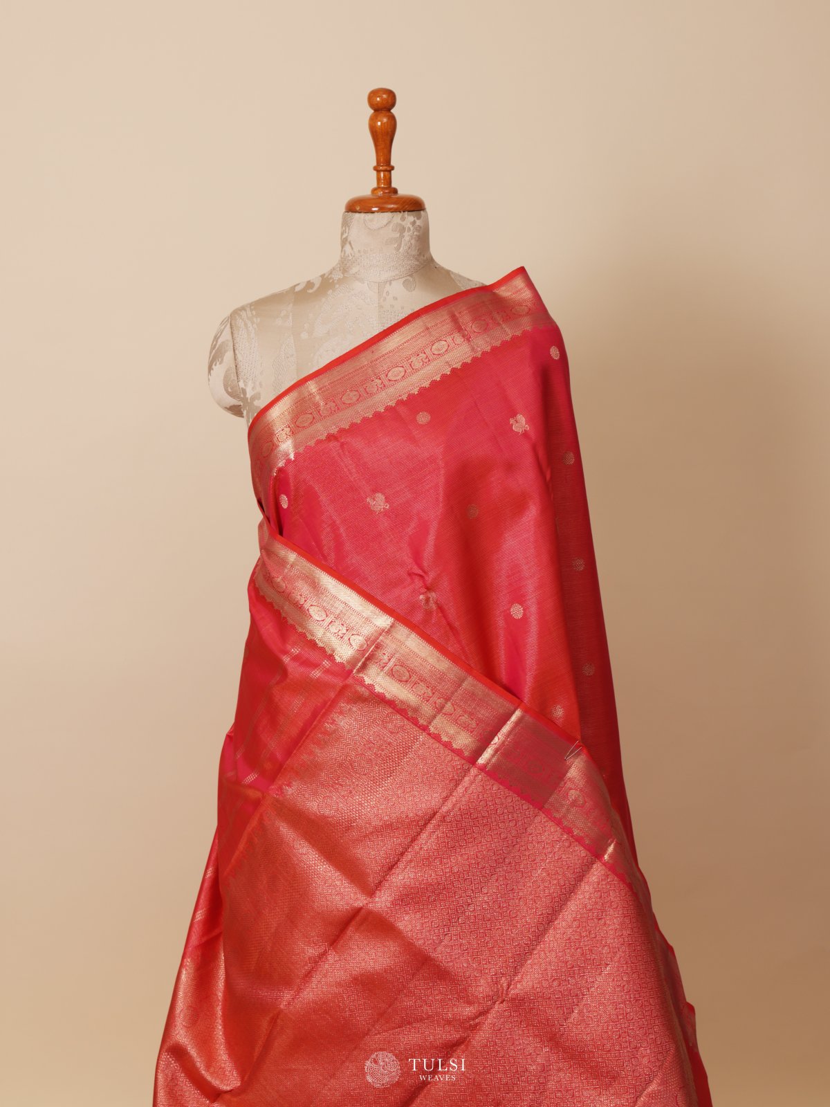 Orange Kanjeevaram Silk Saree