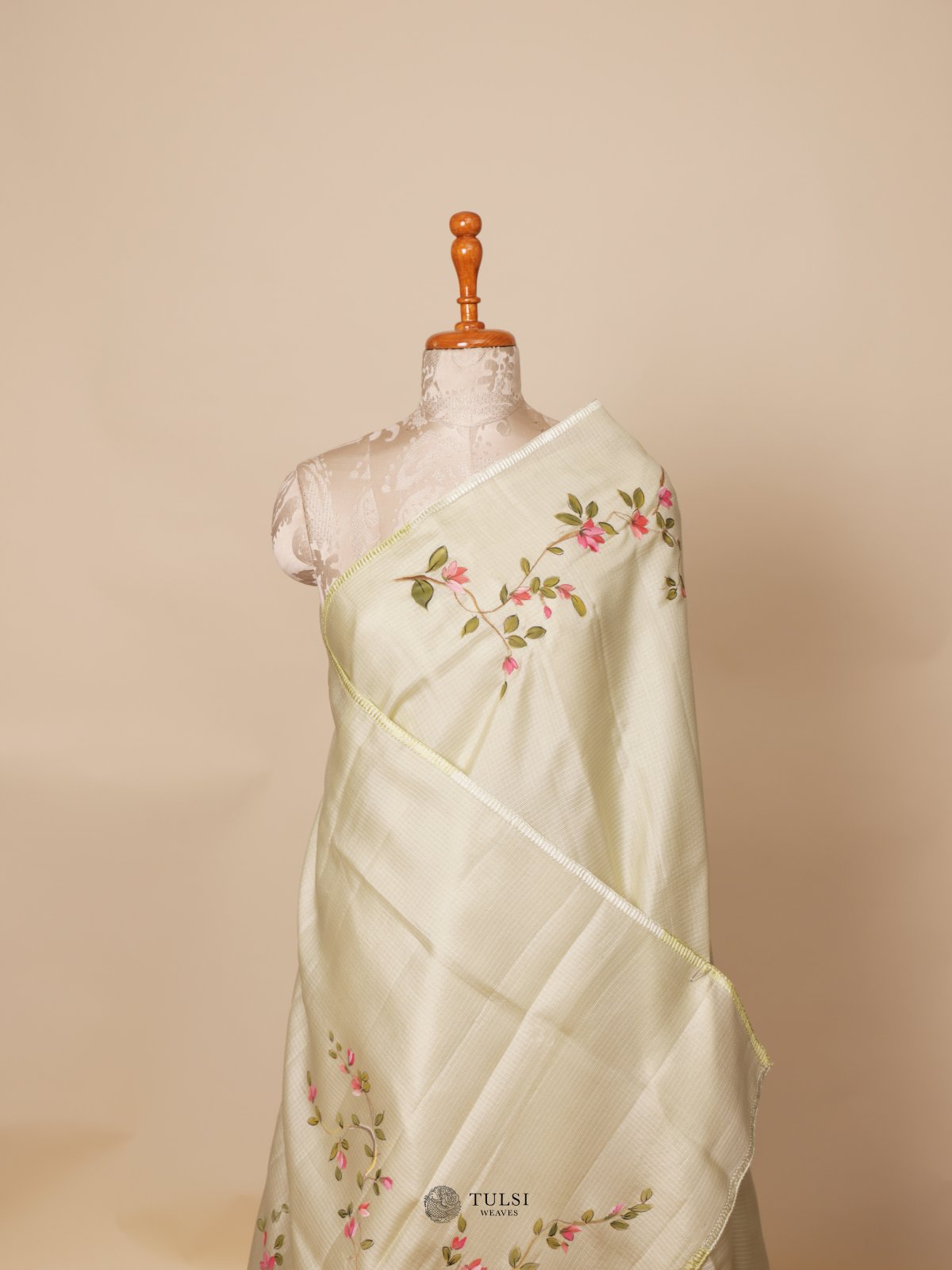 Light Green Kota Hand Painted Saree