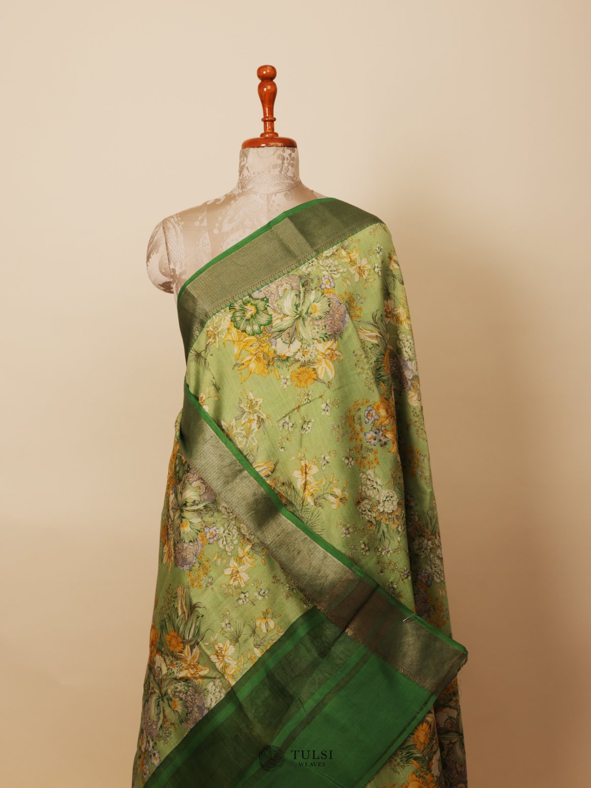 Green Chaniya Silk Saree