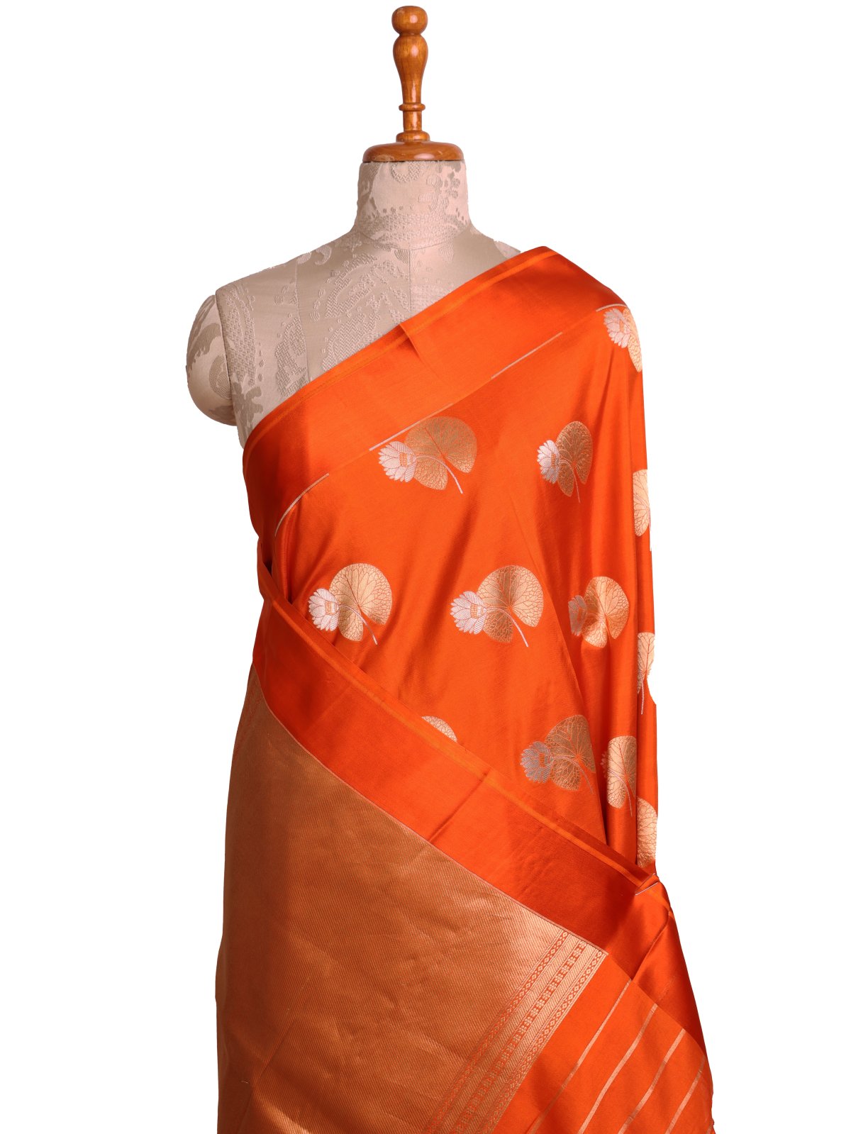 Orange Mashru Silk Saree