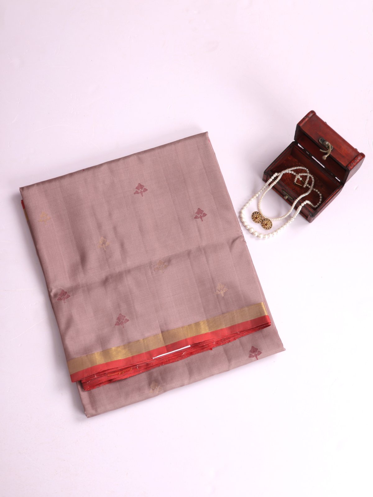 Greyish Brown Uppada Silk Saree