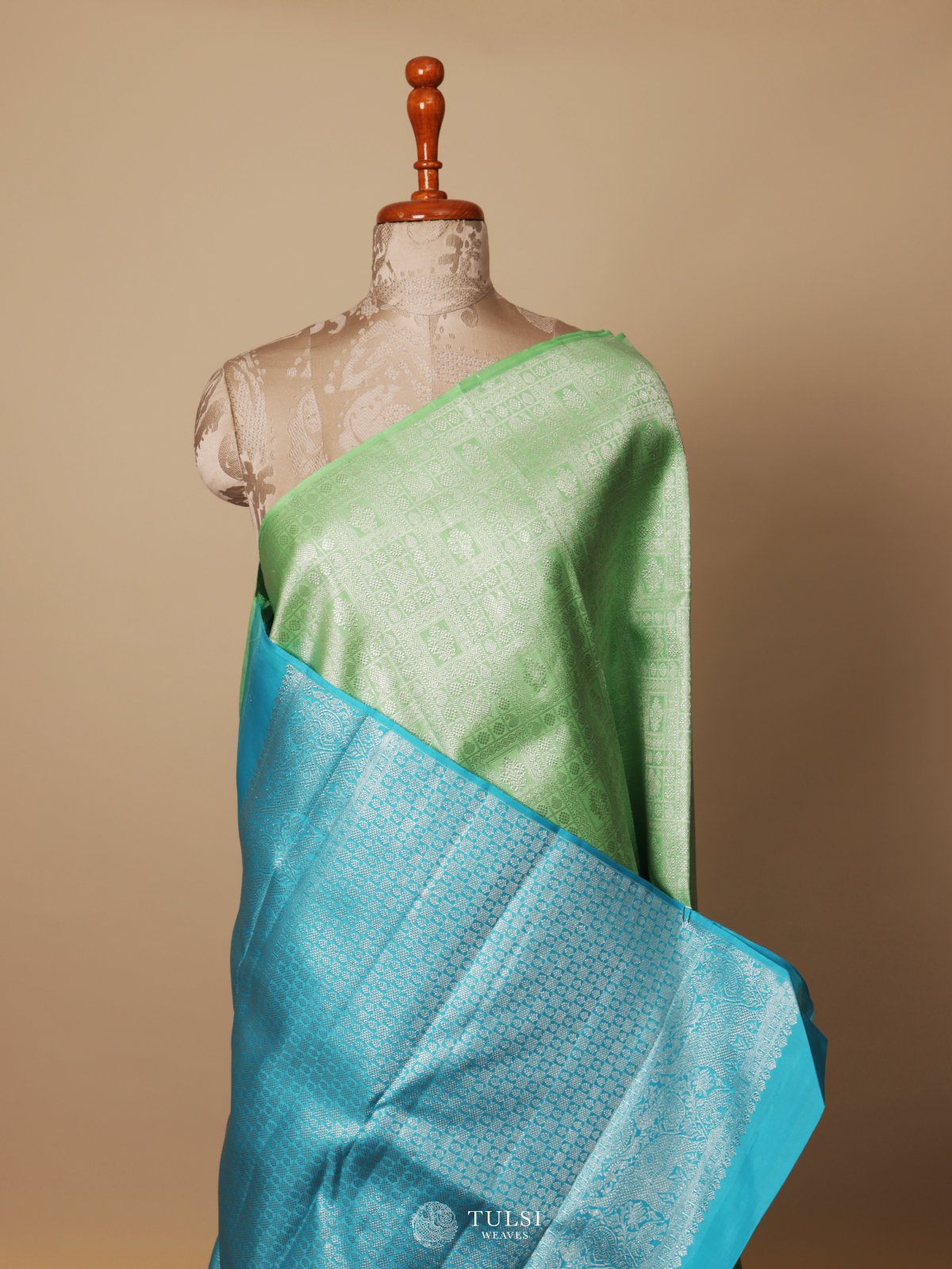 Mint Green Kanjeevaram Silk Saree