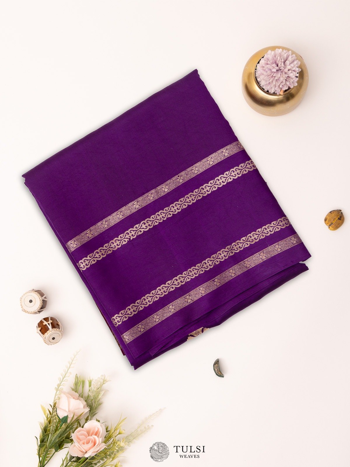 Dark Purple Mashru Silk Saree