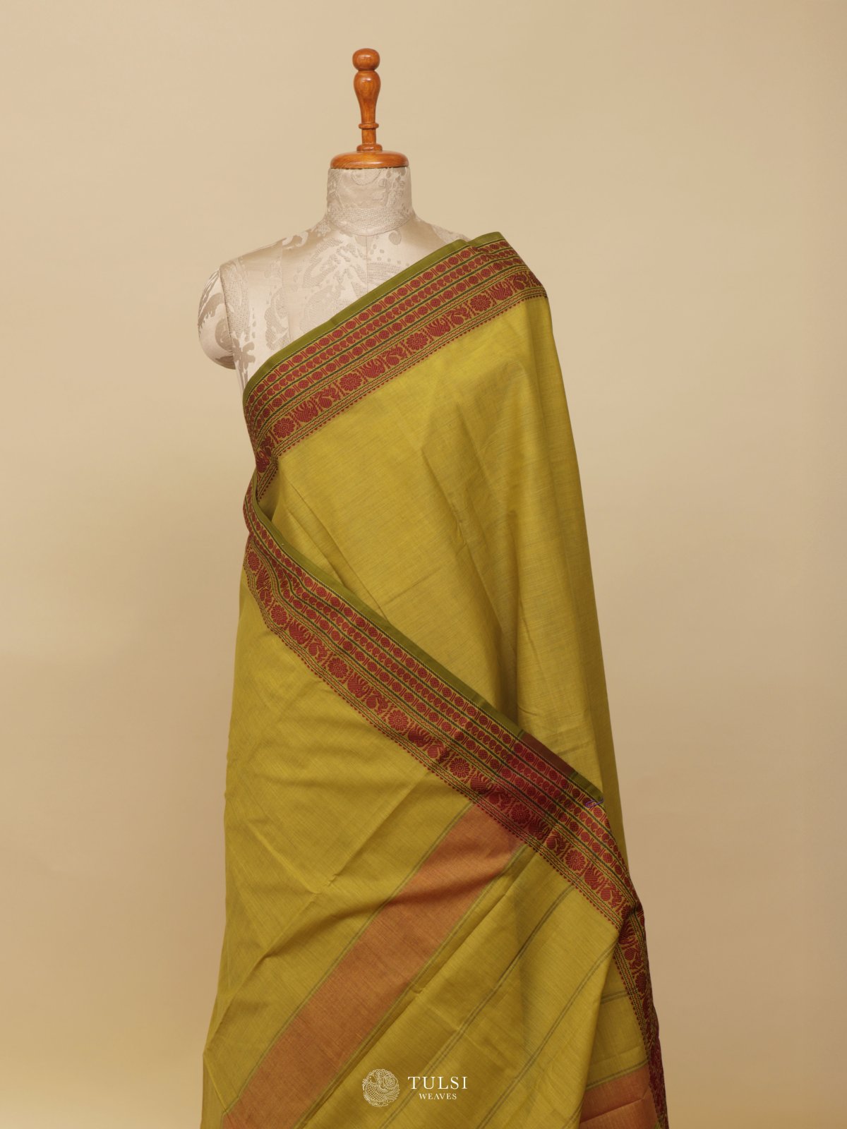 Mehndi Green Kanchi Cotton Saree