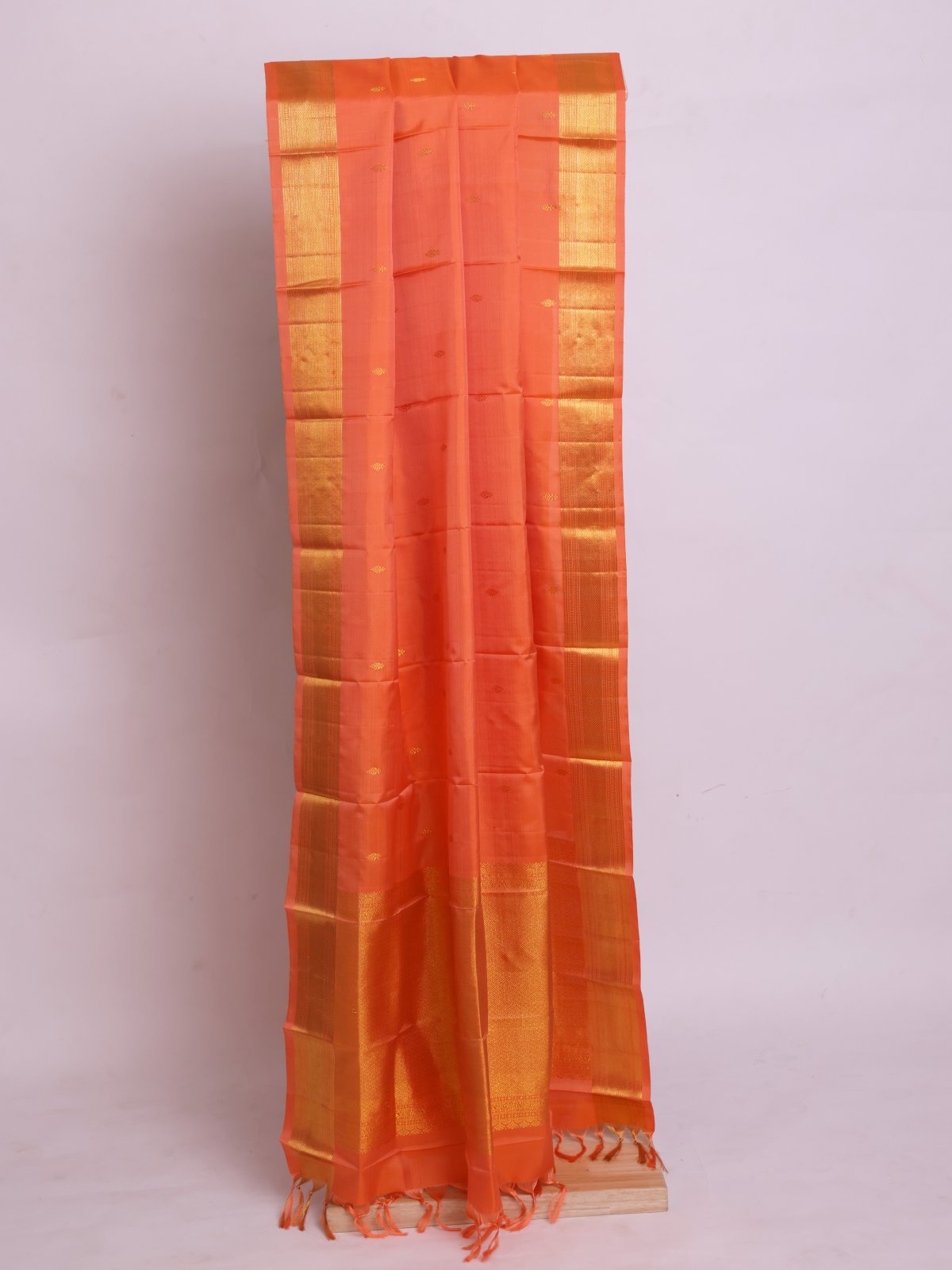 Orange Kanjeevaram Silk Dupatta