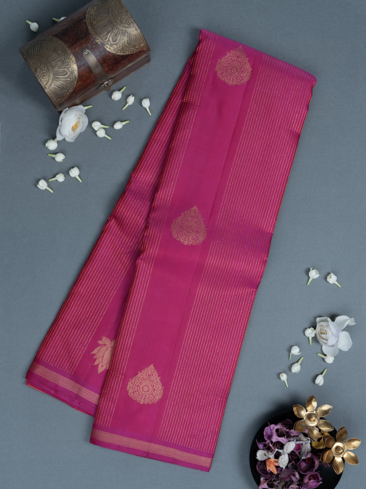 Black Organza Saree with Floral Embroidery Border - Tulsi Weaves