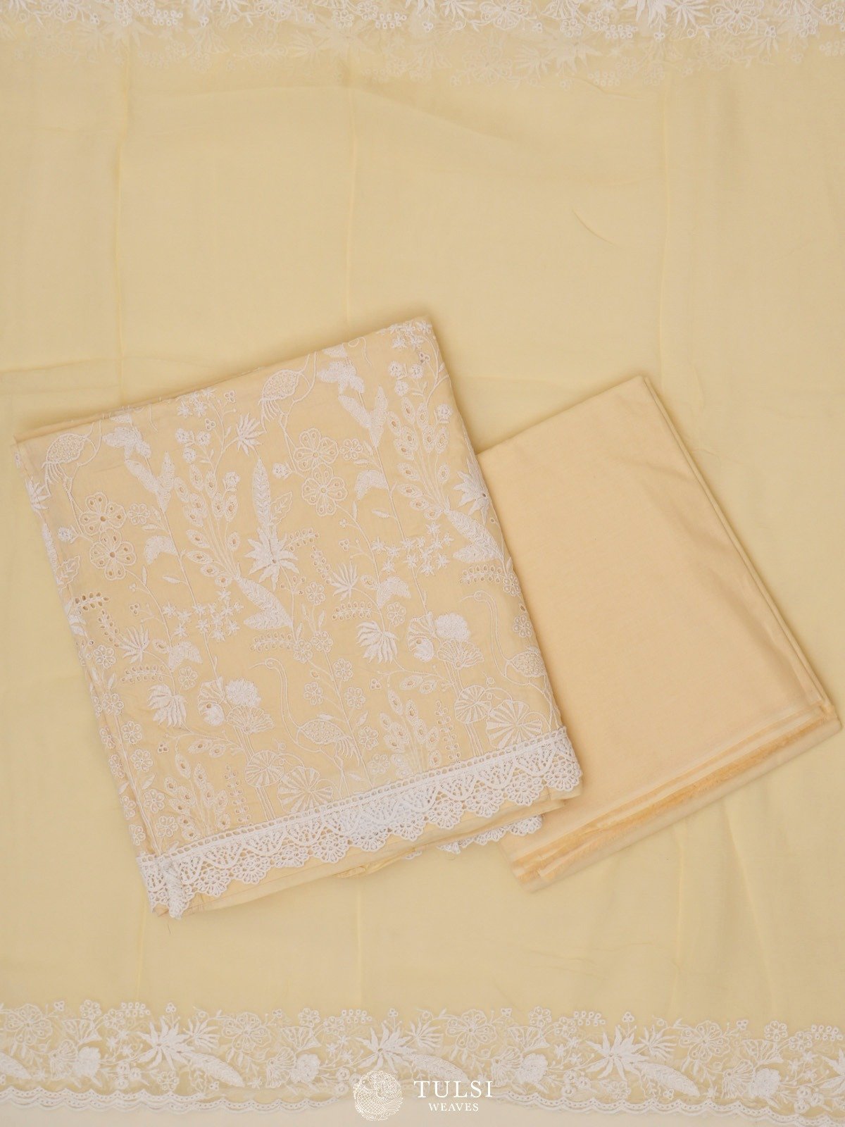 Pastel Mustard Soft Cotton Salwar Material