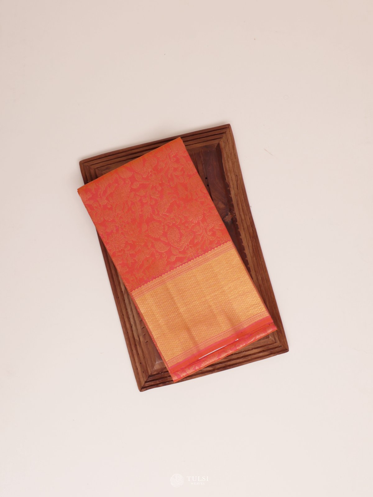 Pink Orange Kanjeevaram Silk Brocade Blouse