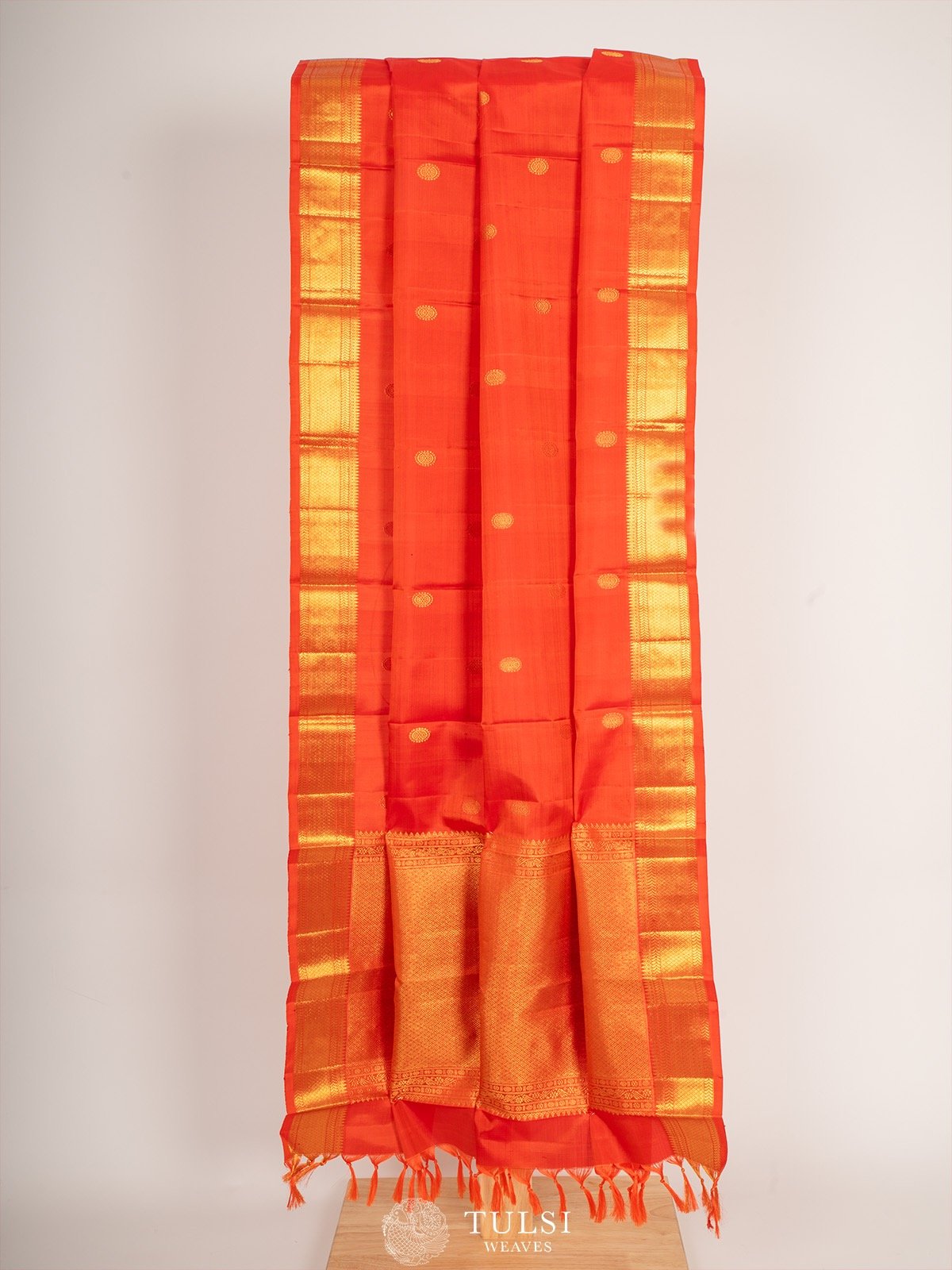 Orange Kanchipuram Silk Dupatta