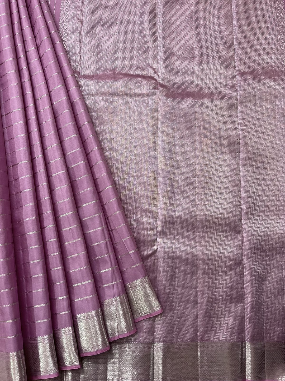 Lavender Georgette Saree with Stunning Sequence Embroidery and Plain B