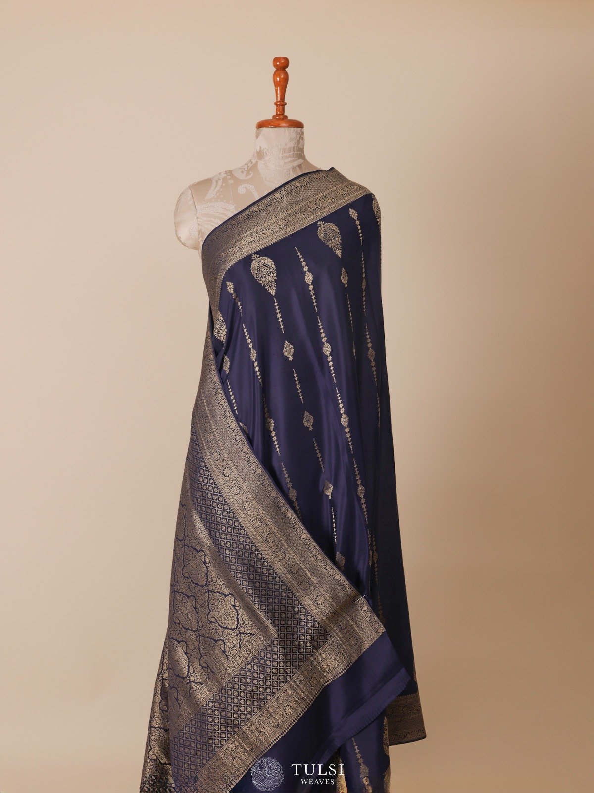 Navy Blue Mysore Silk Saree