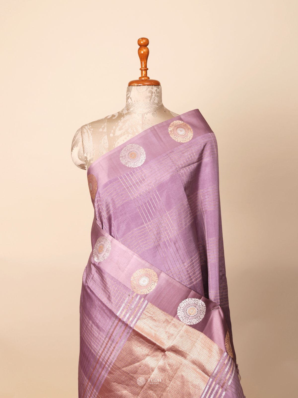 Lilac Mashru Silk Saree