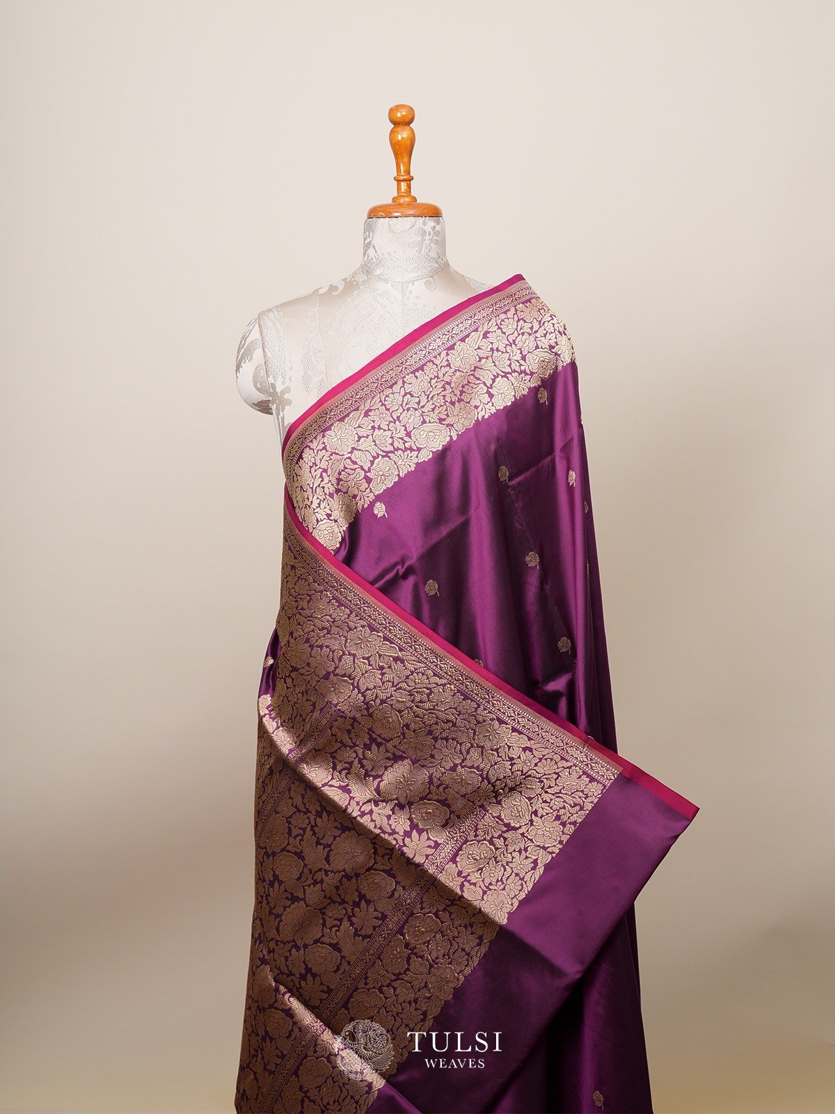 Purple Banarasi Silk Saree