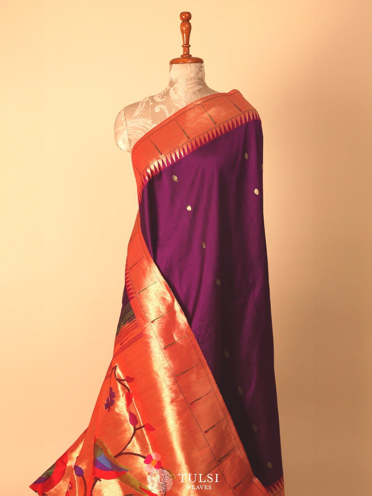 Purple Paithani Silk Saree