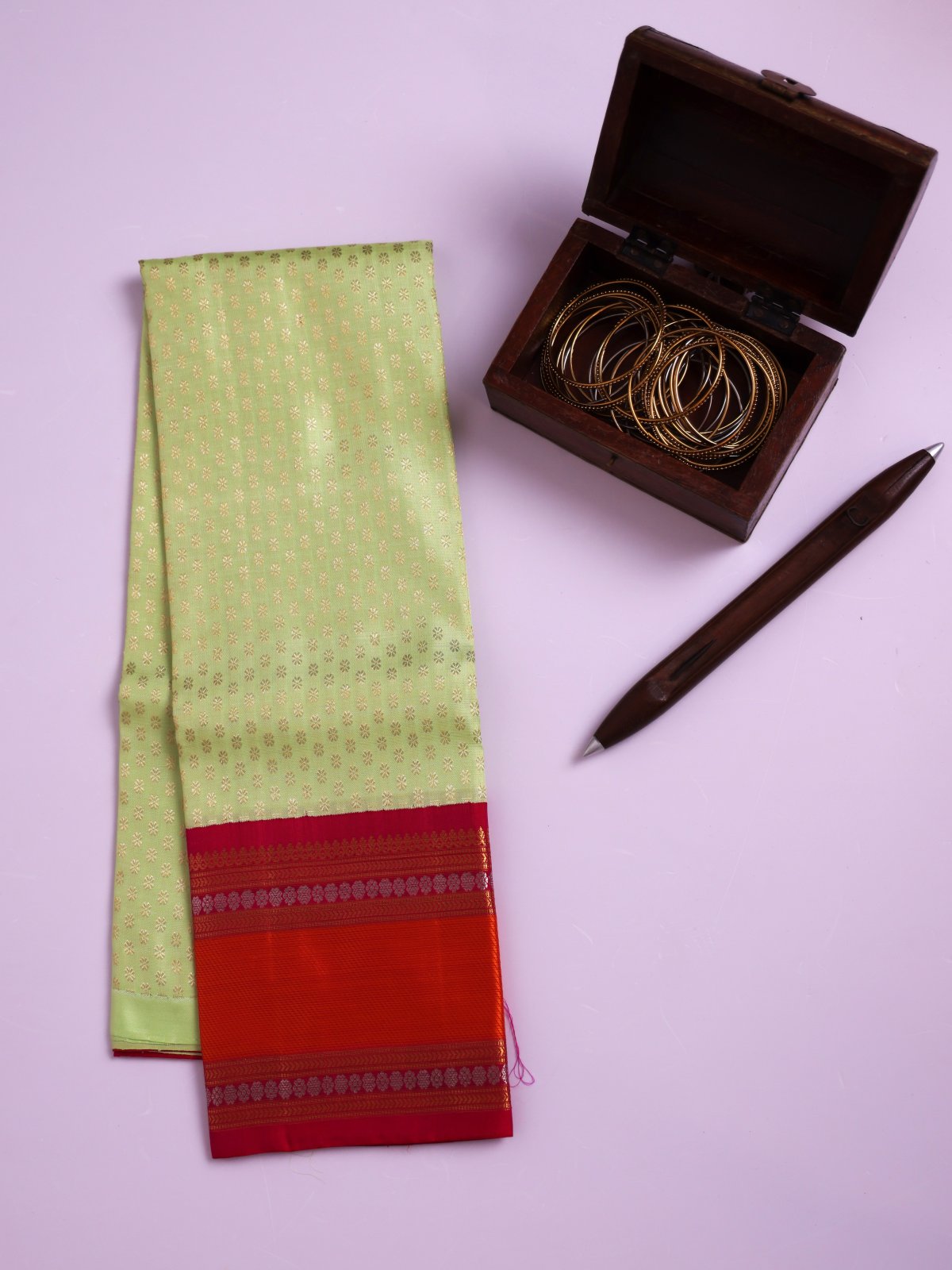 Pastel Green Kanjeevaram Silk Pavadai