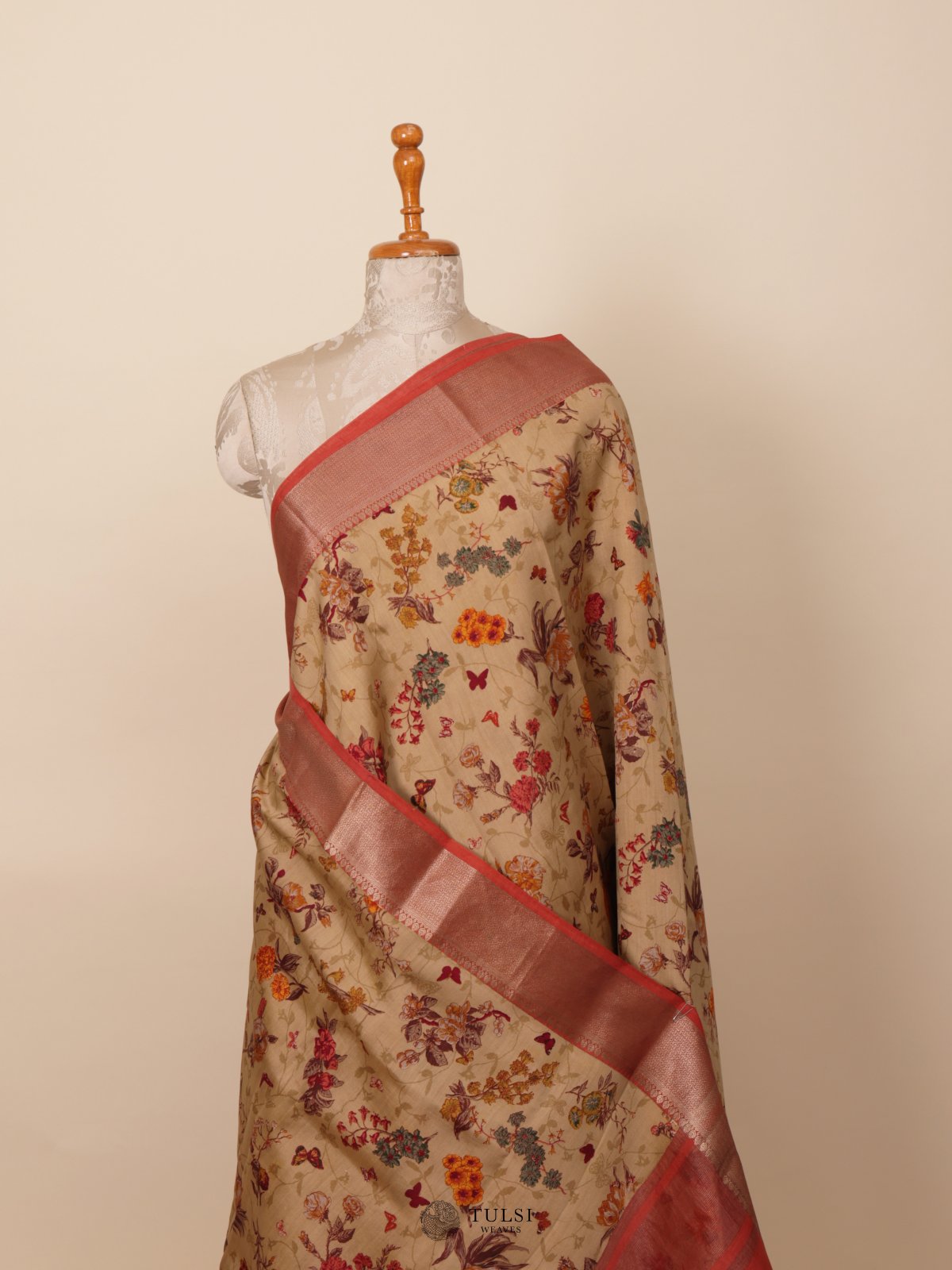 Light Brown Chaniya Silk Saree