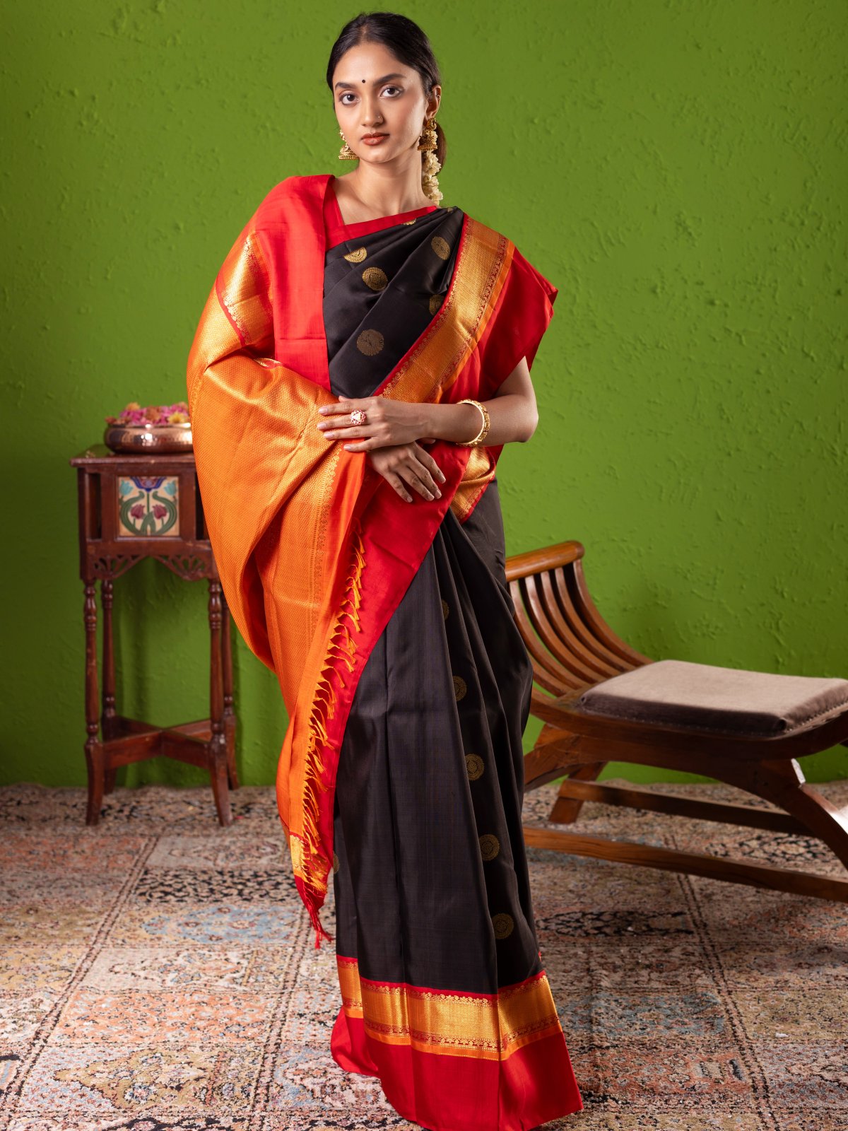 Black Kanjeevaram Silk Saree