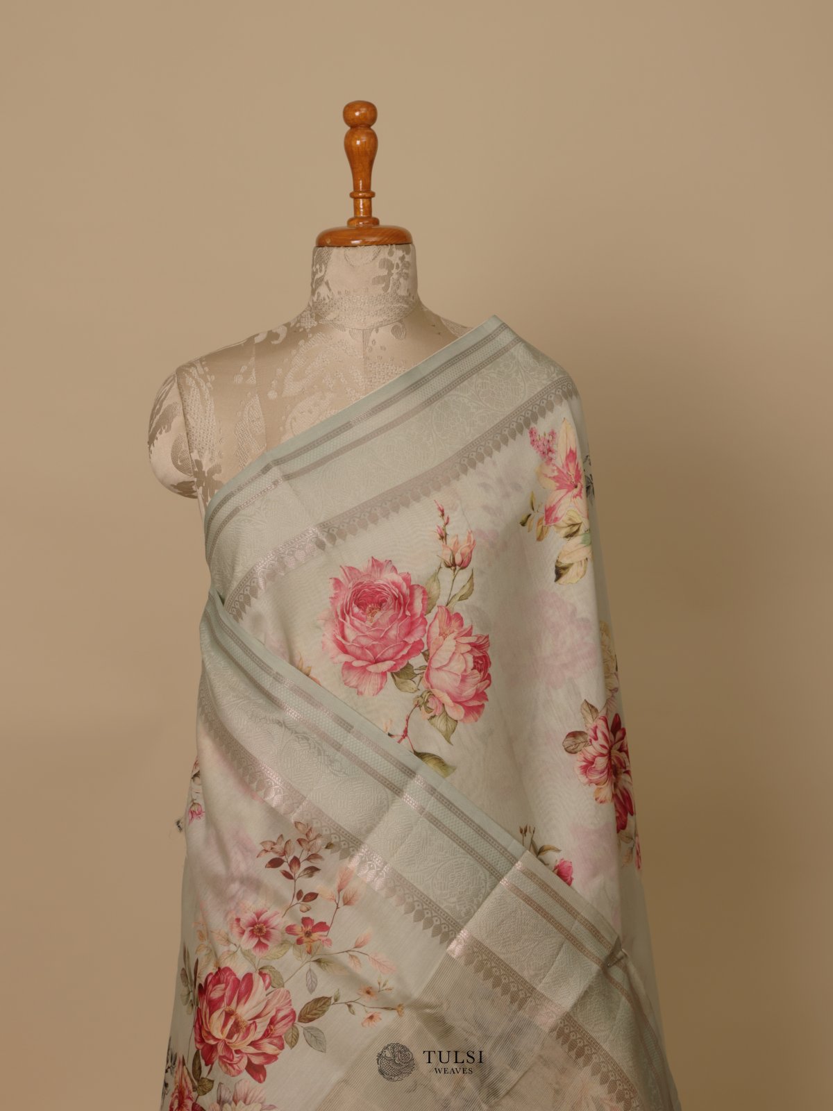 Light Green Chanderi Cotton Saree