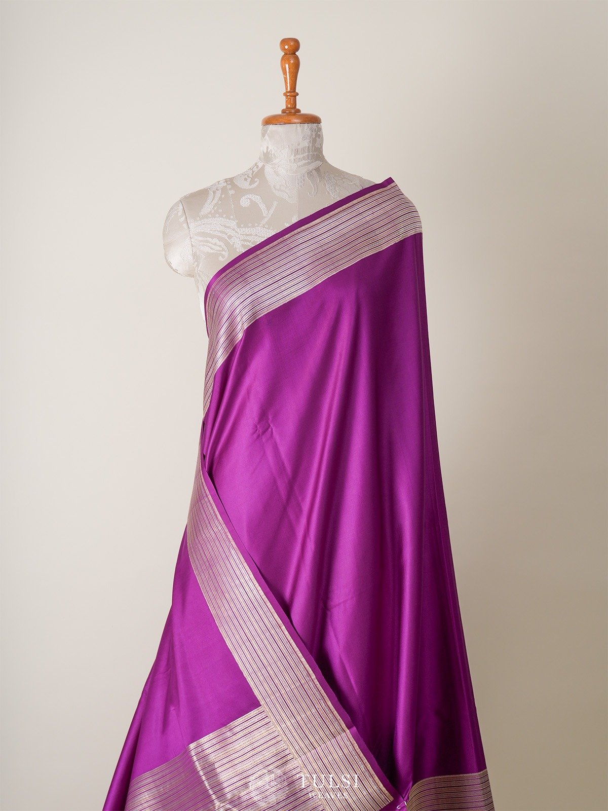 Purple Mahsru Silk Saree