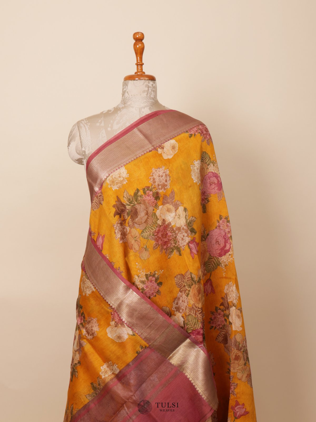 Mustard Yellow Chaniya Silk Saree