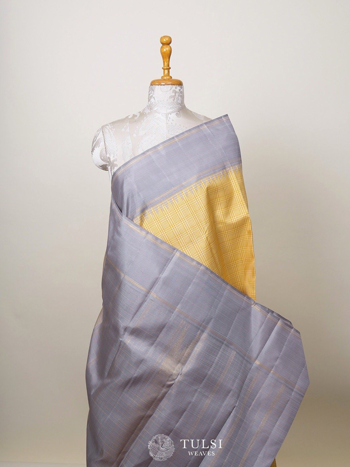 Multicolour Checked Kanjeevaram Silk Saree 