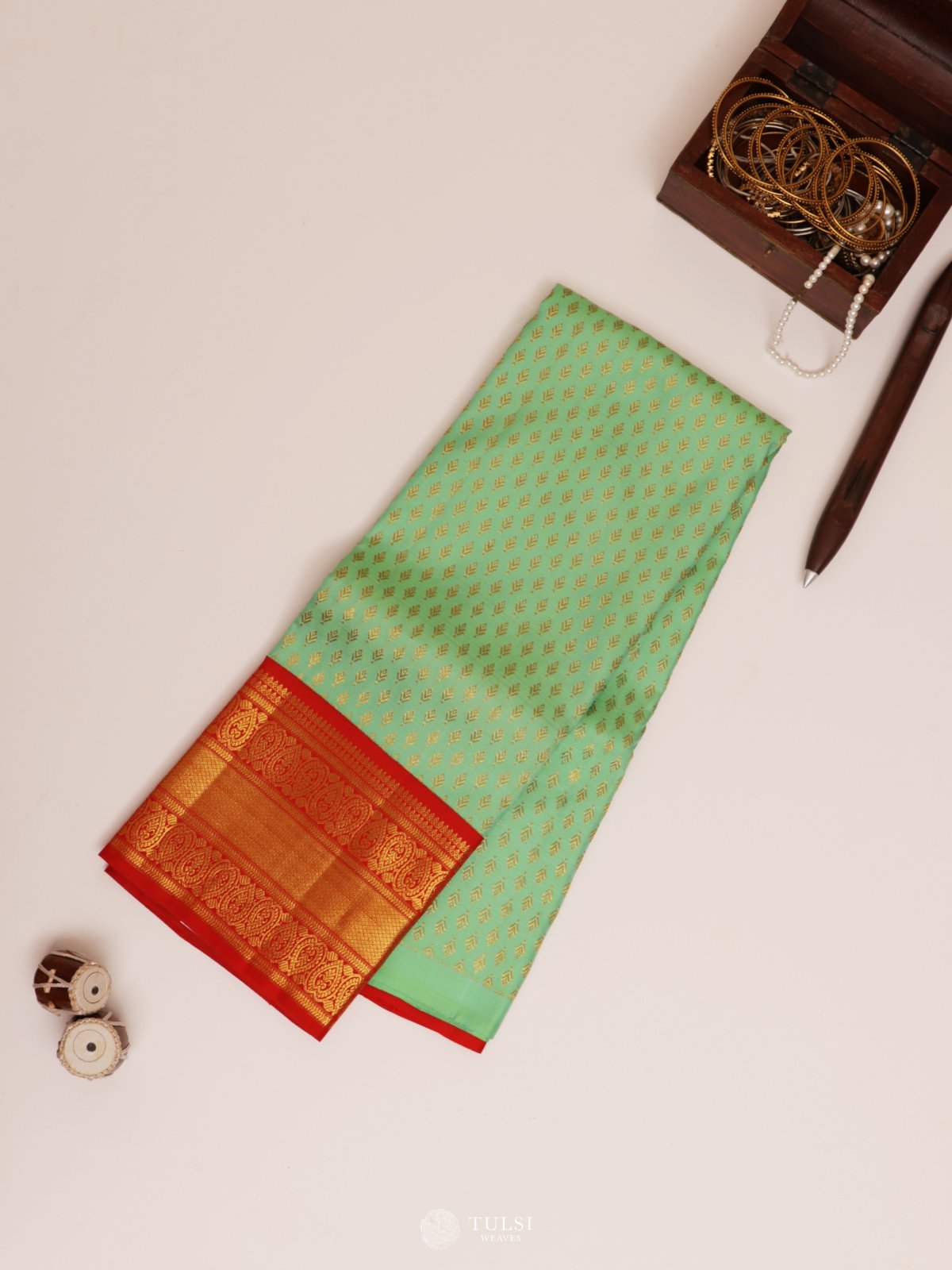 Sea Green Kanjeevaram Silk Pavadai