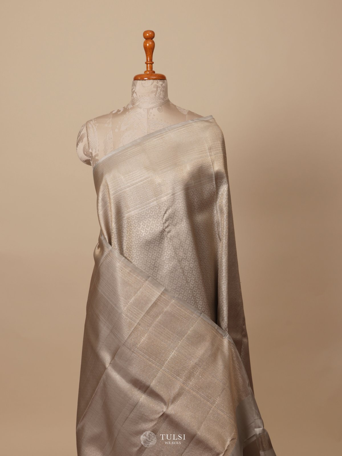 Gray Kanjeevaram Silk Saree