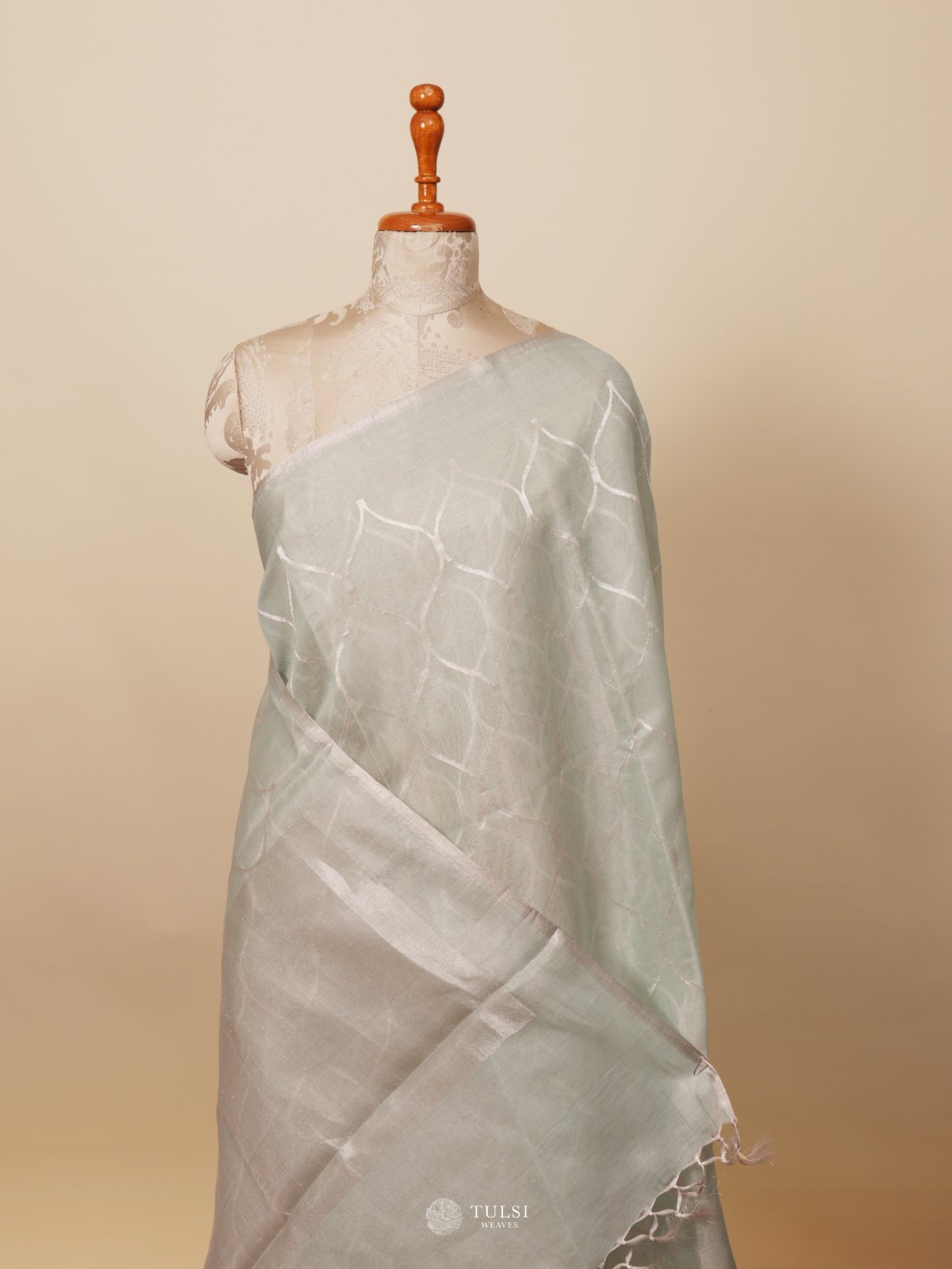 Light Green Chanderi Silk Saree