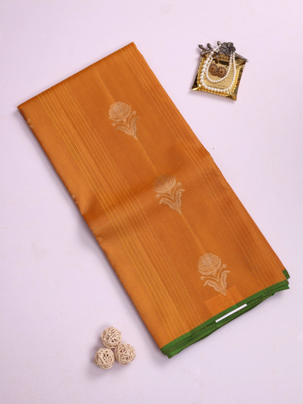 Mustard Yellow Soft Silk Tussar Saree
