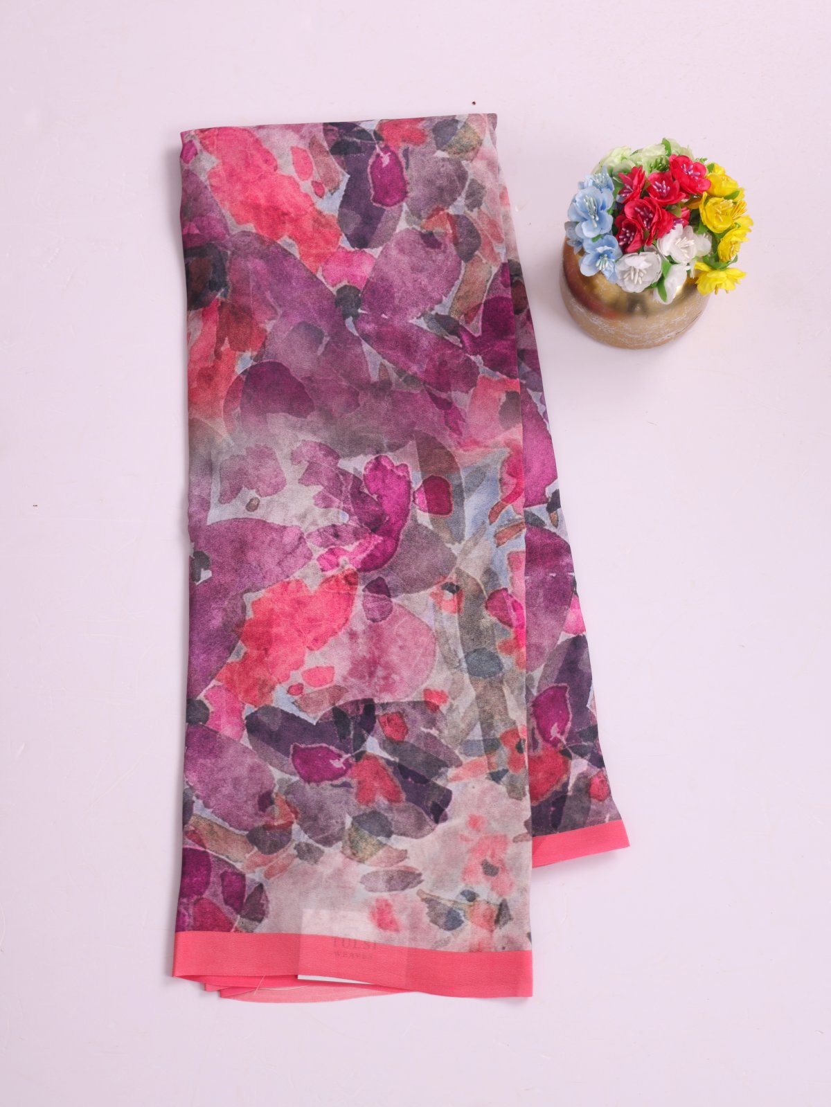 Multi Color Printed Crepe Silk Saree 