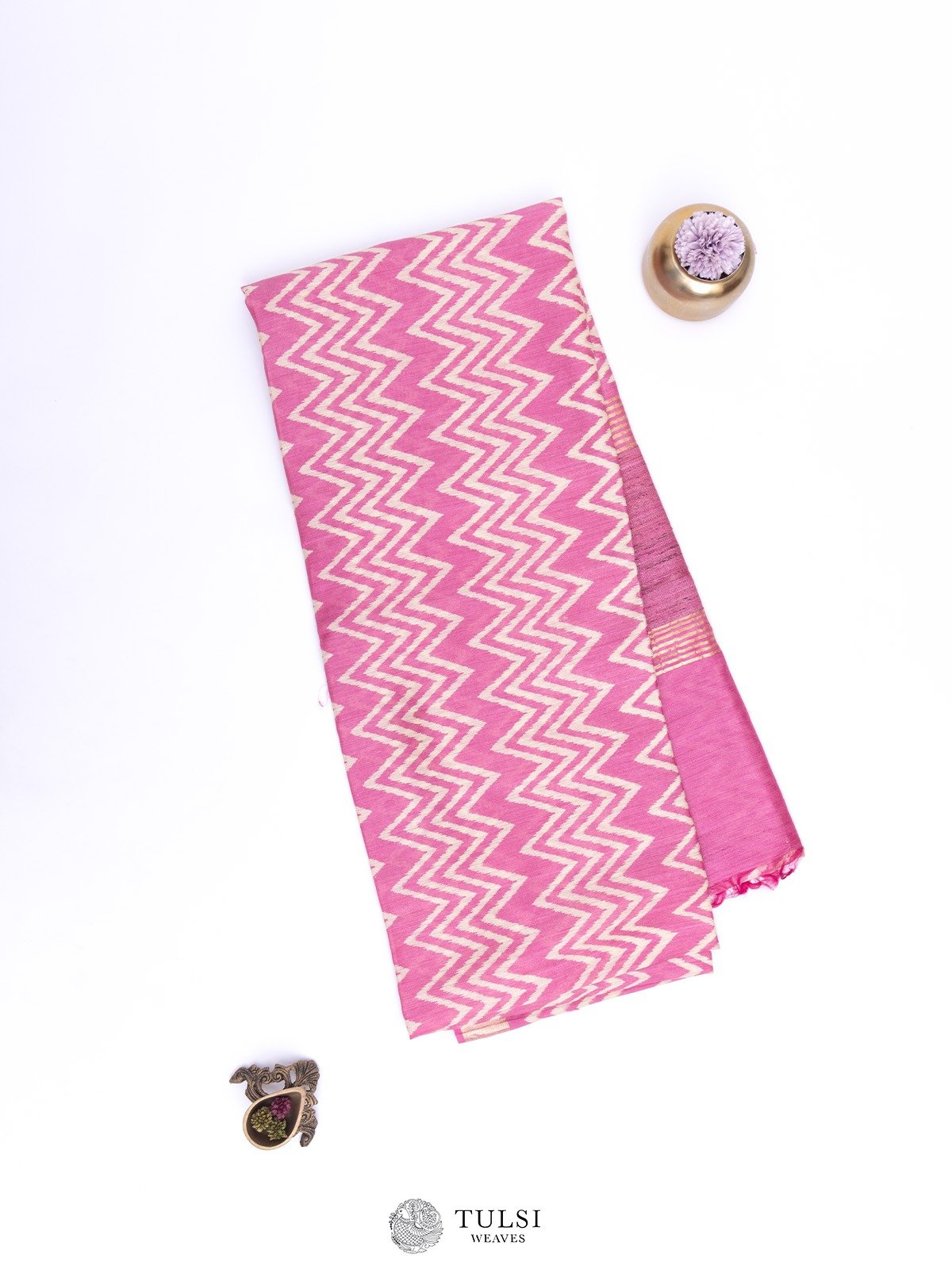 Pink Munga Silk Saree