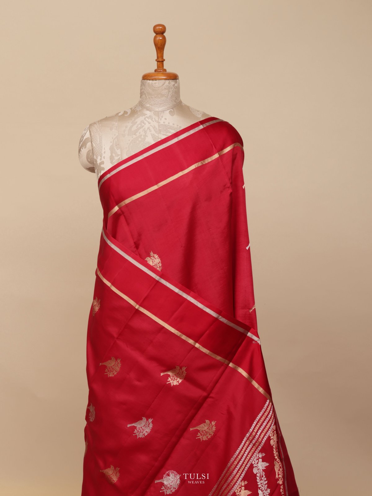 Reddish Pink Mashru Silk Saree