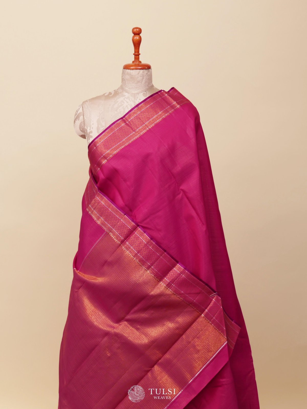 Rani Pink Kanjeevaram Silk Saree