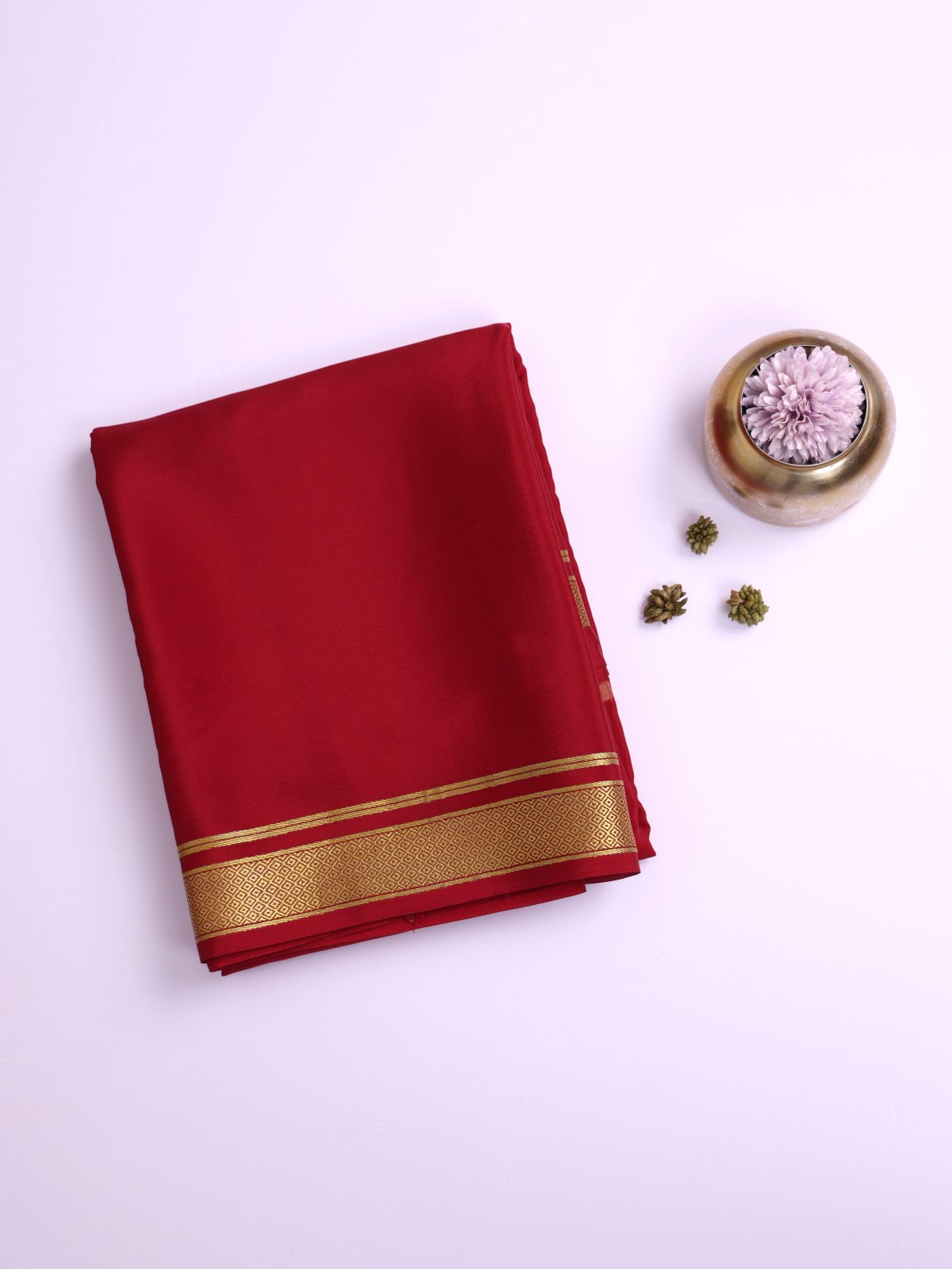Red Mysore Silk Saree 