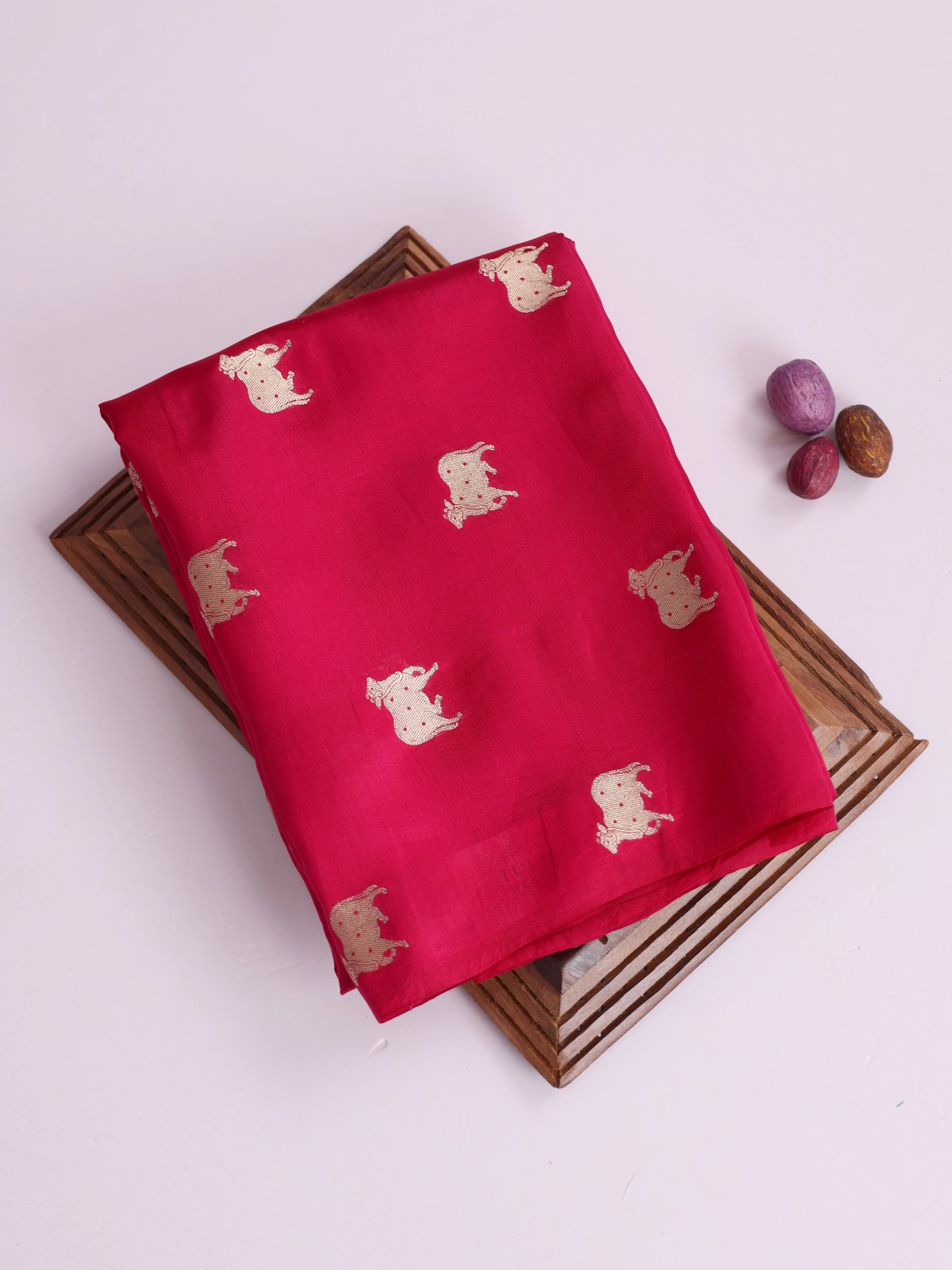 Reddish Pink Mashru Silk Blouse