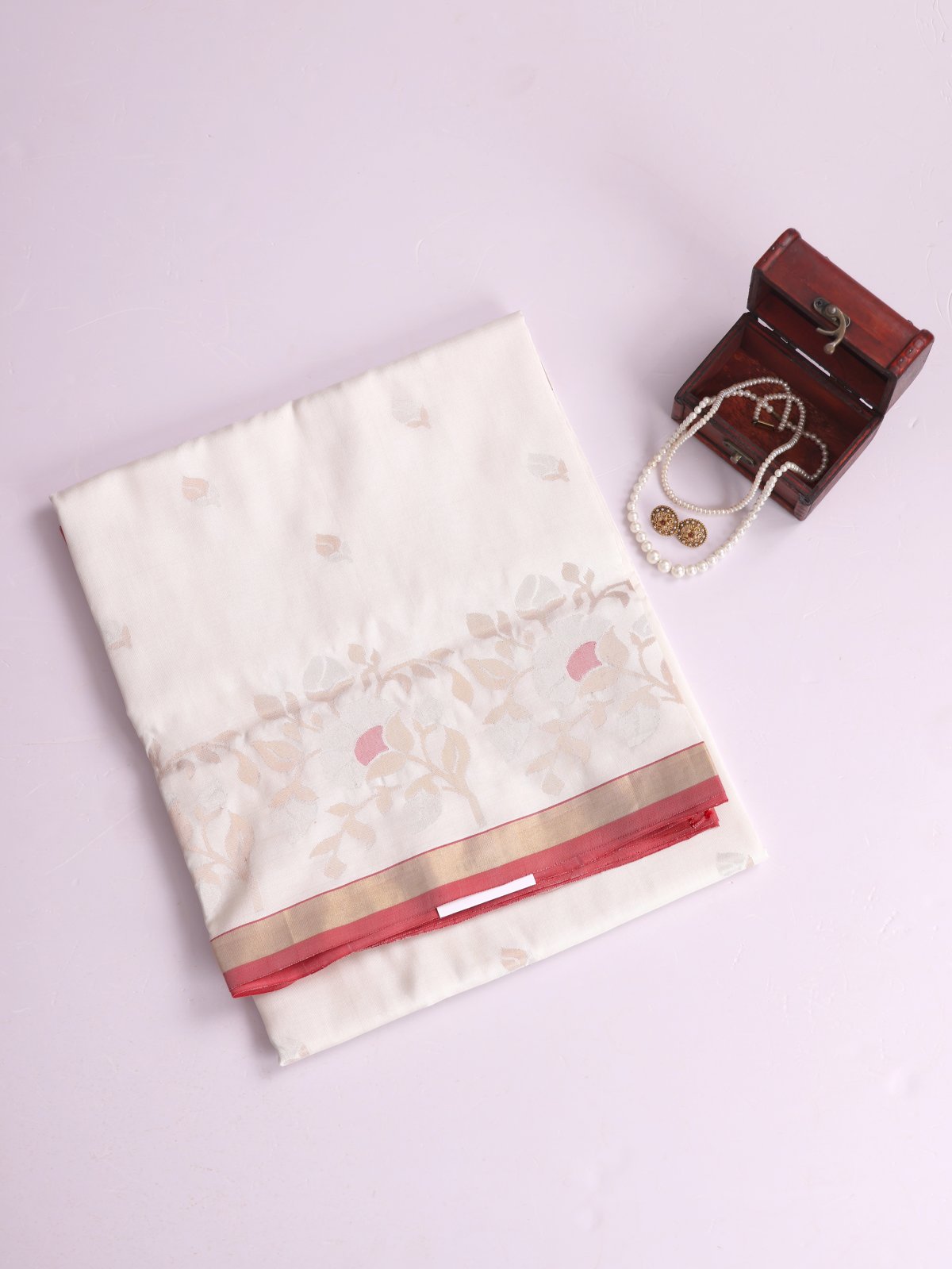 Off White Uppada Silk Saree