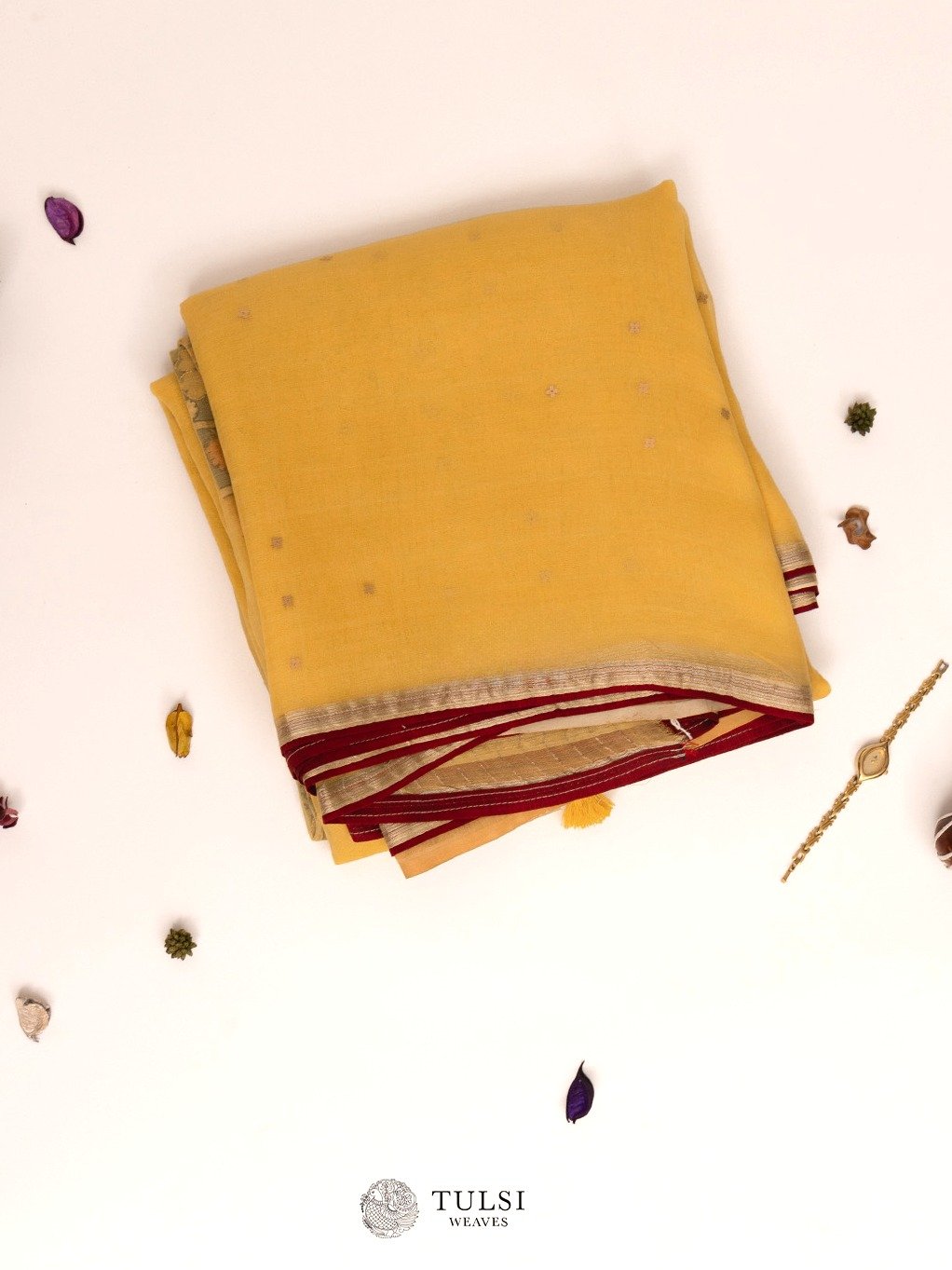 Light Yellow Organza Silk Saree With Kalamkari Blouse