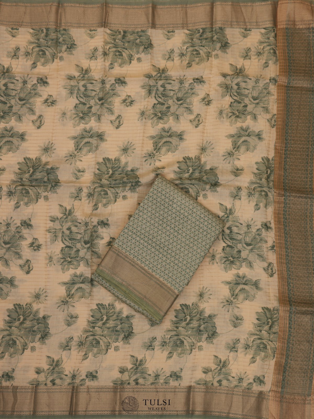 Light Green Chanderi Salwar Material