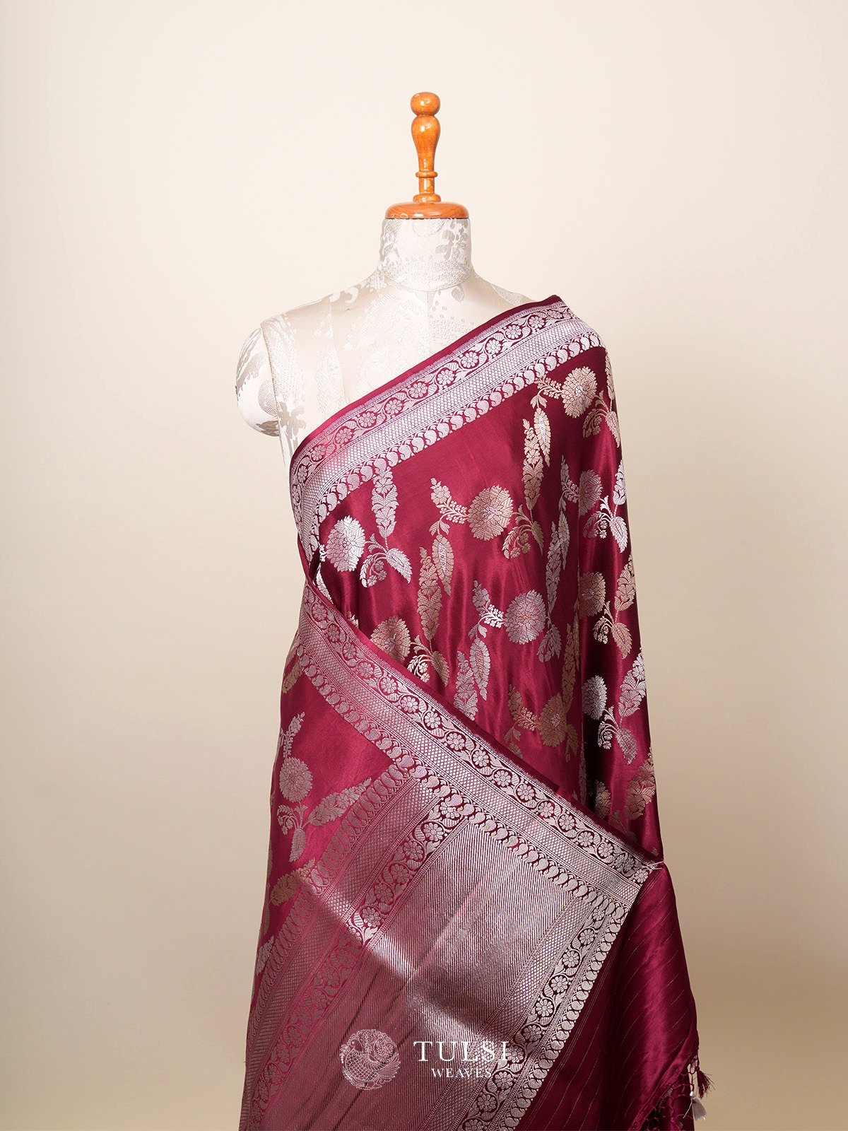 Maroon Mashru Silk Saree 