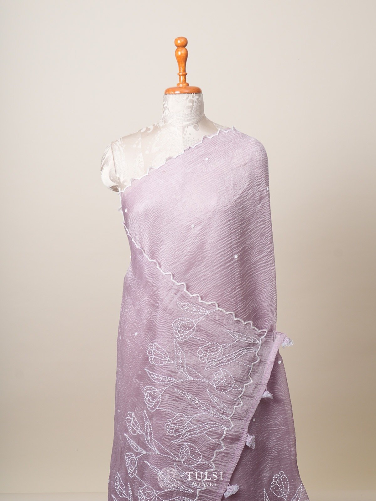 Lilac Organza Silk Saree