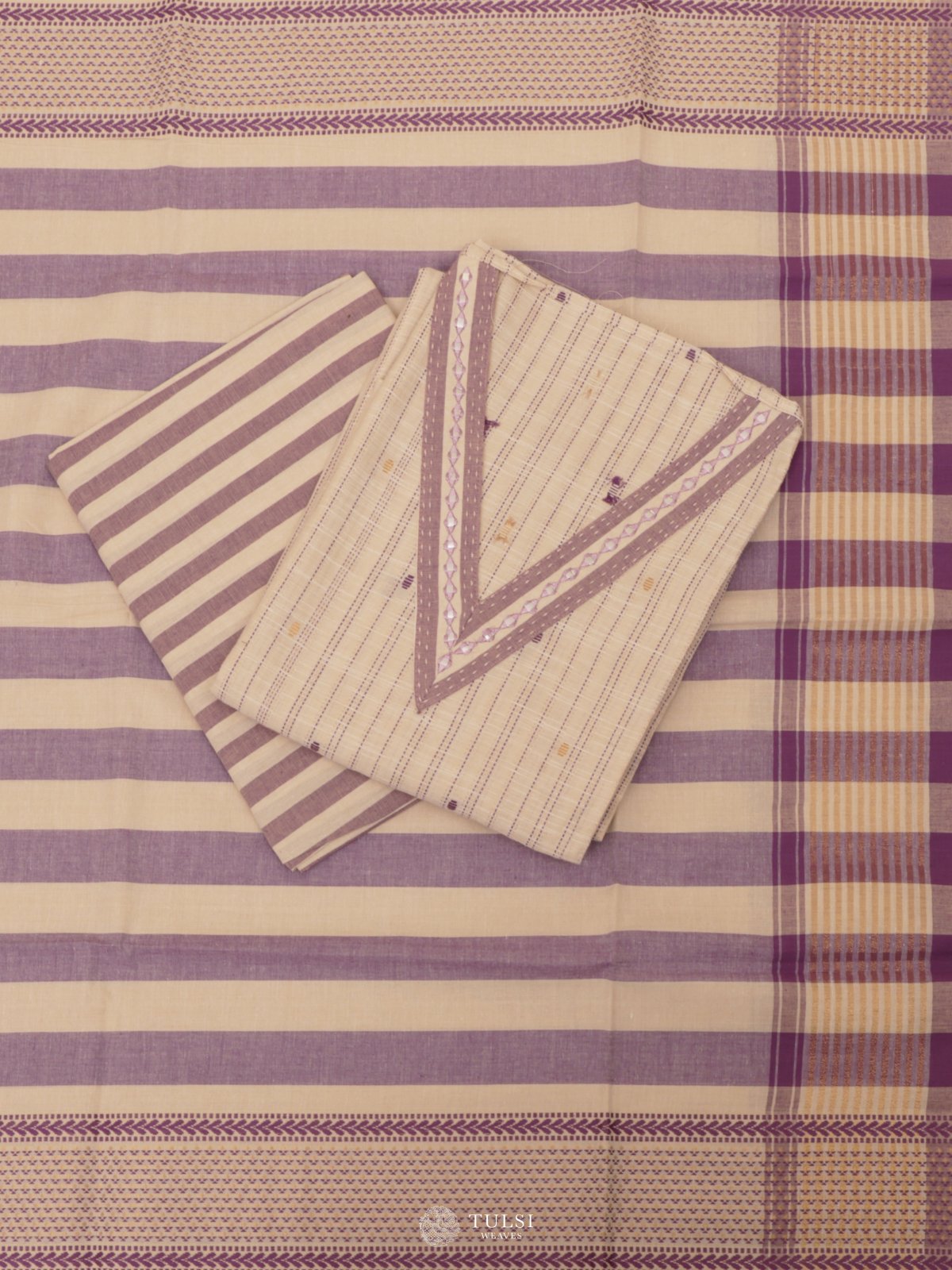 Light Beige Cotton Salwar Material