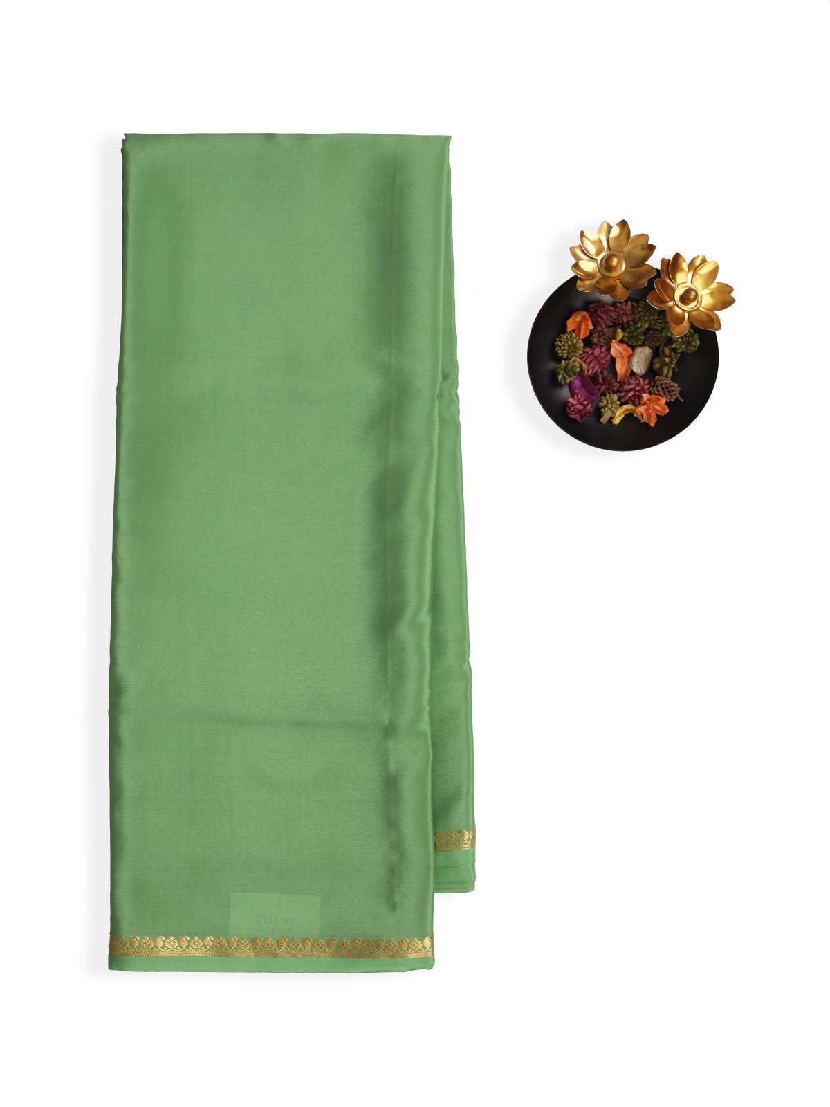 Parrot Green Mysore Silk Saree