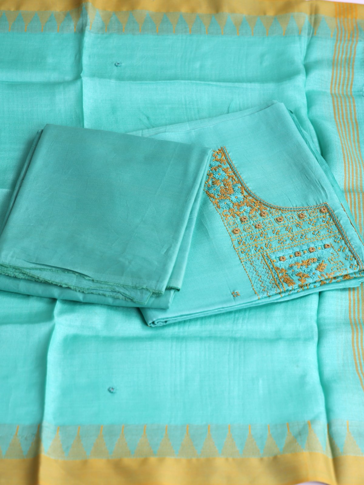 Light Turquoise Tussar Salwar Material
