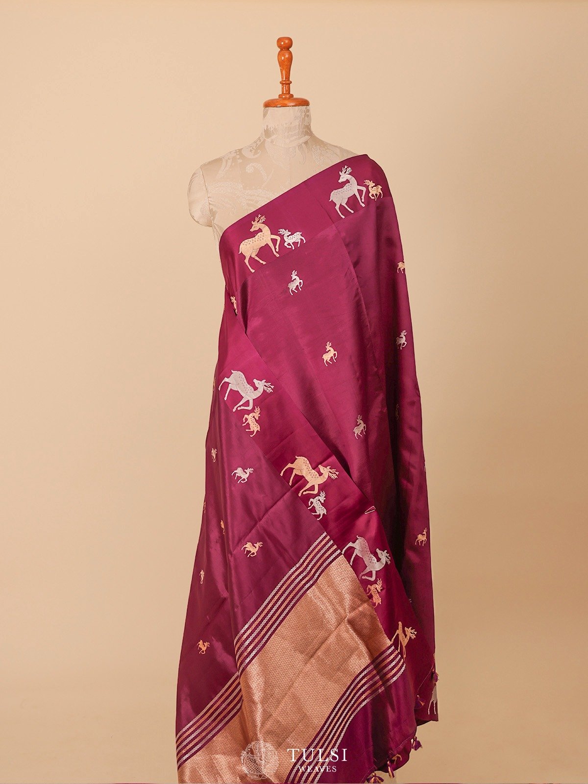 Purple Mashru Silk Saree