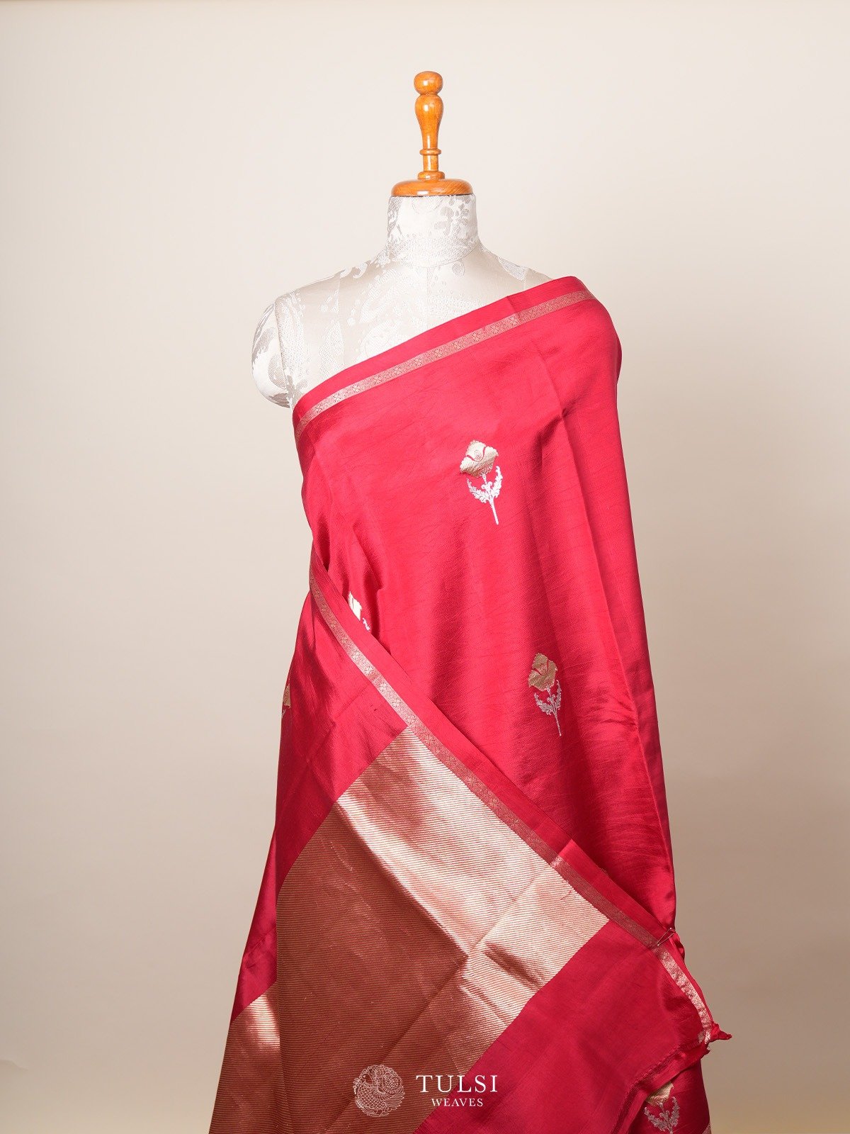 Red Mashru Silk Saree