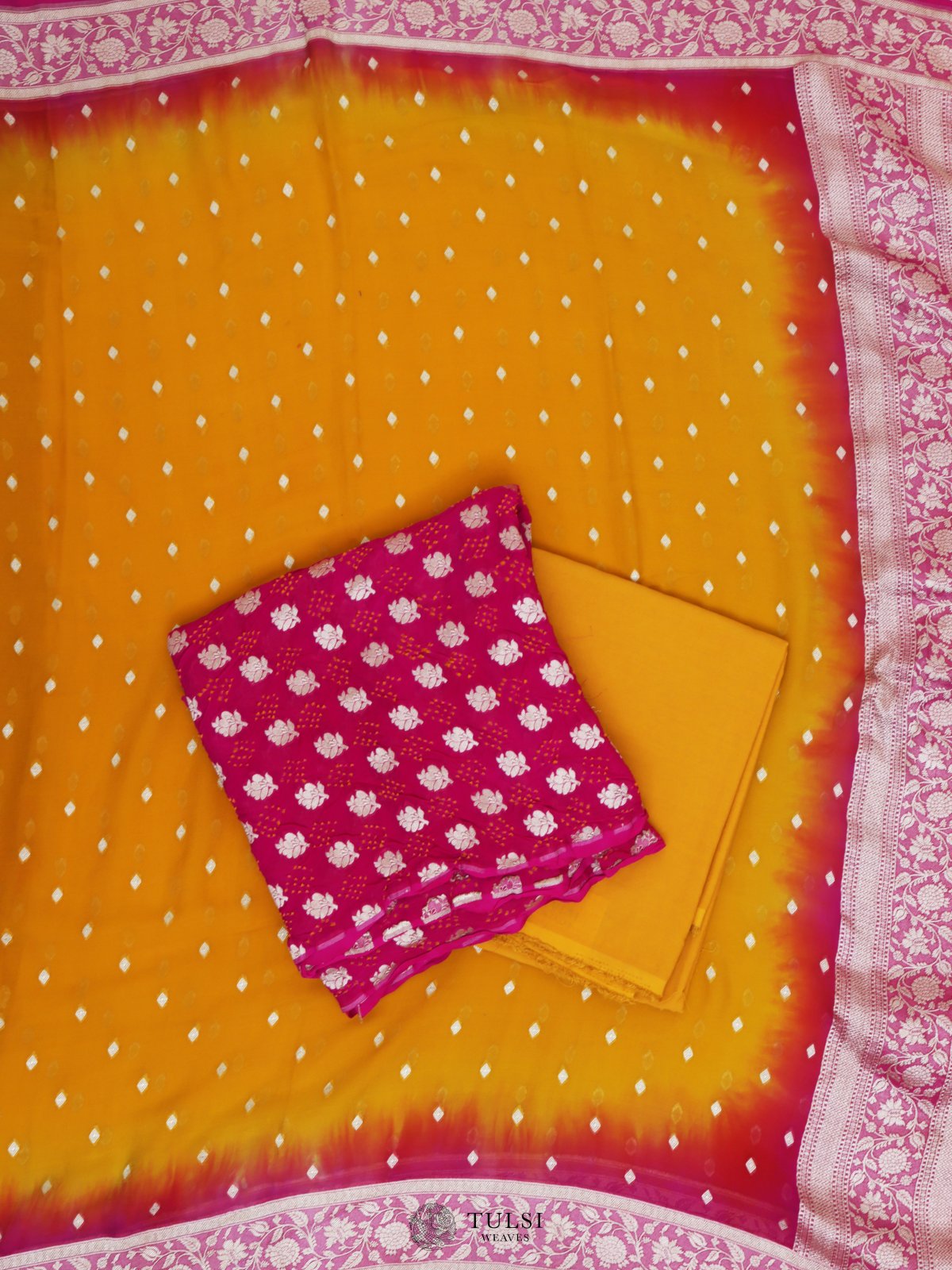 Rani Pink Bandhini Salwar Material