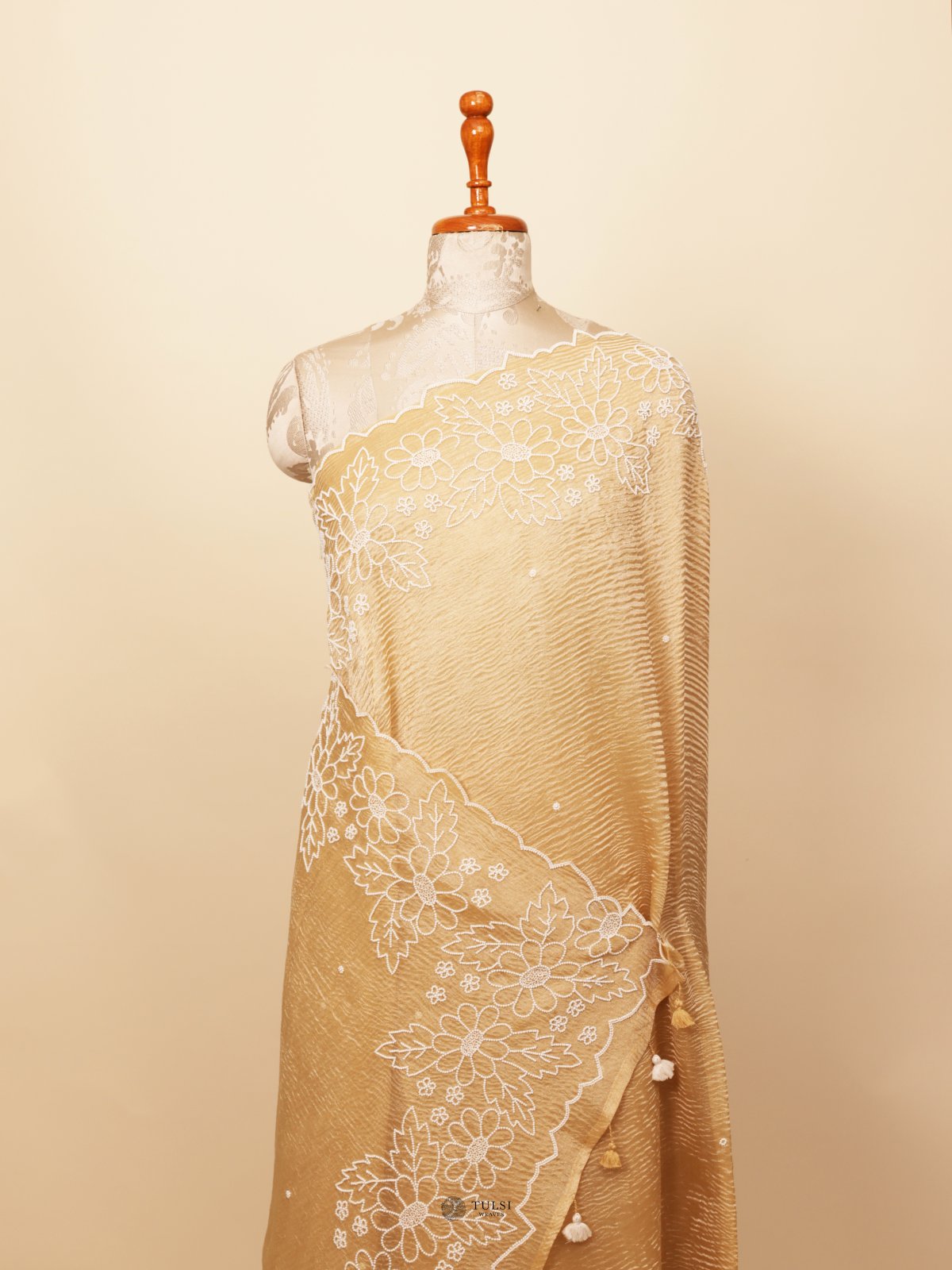 Yellow Organza Embroidery Saree